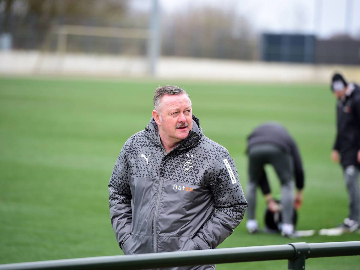 Manager von Borussia Mönchengladbach während einer Trainingseinheit.