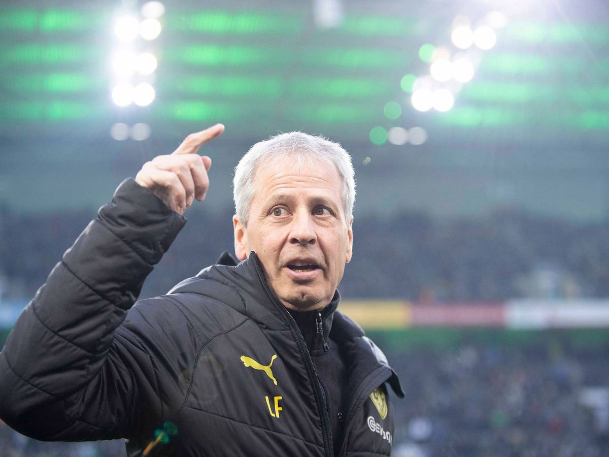 Lucien Favre am Spielfeldrand im Borussia-Park.