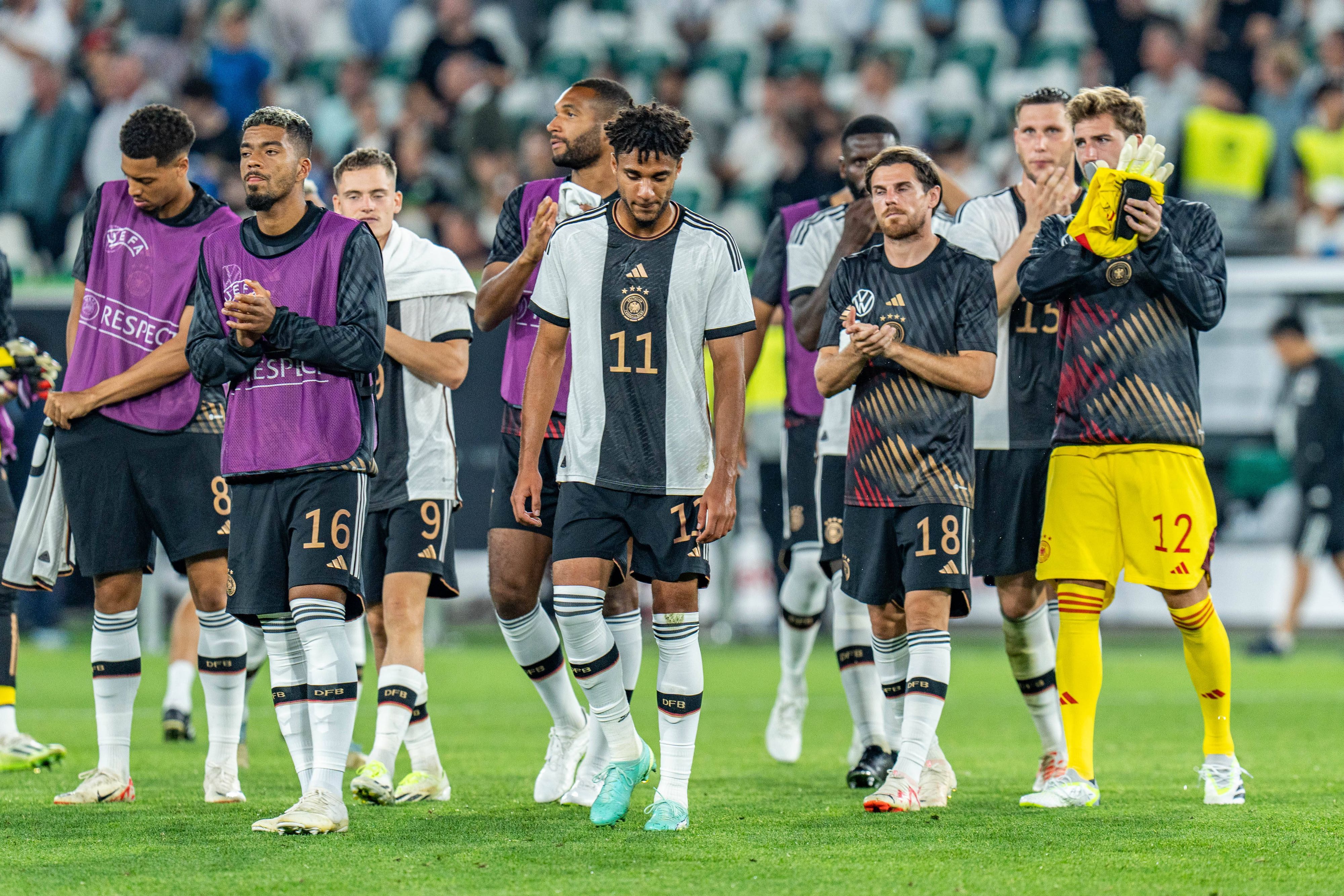 Das deutsche Nationalteam bei einer Extrarunde.