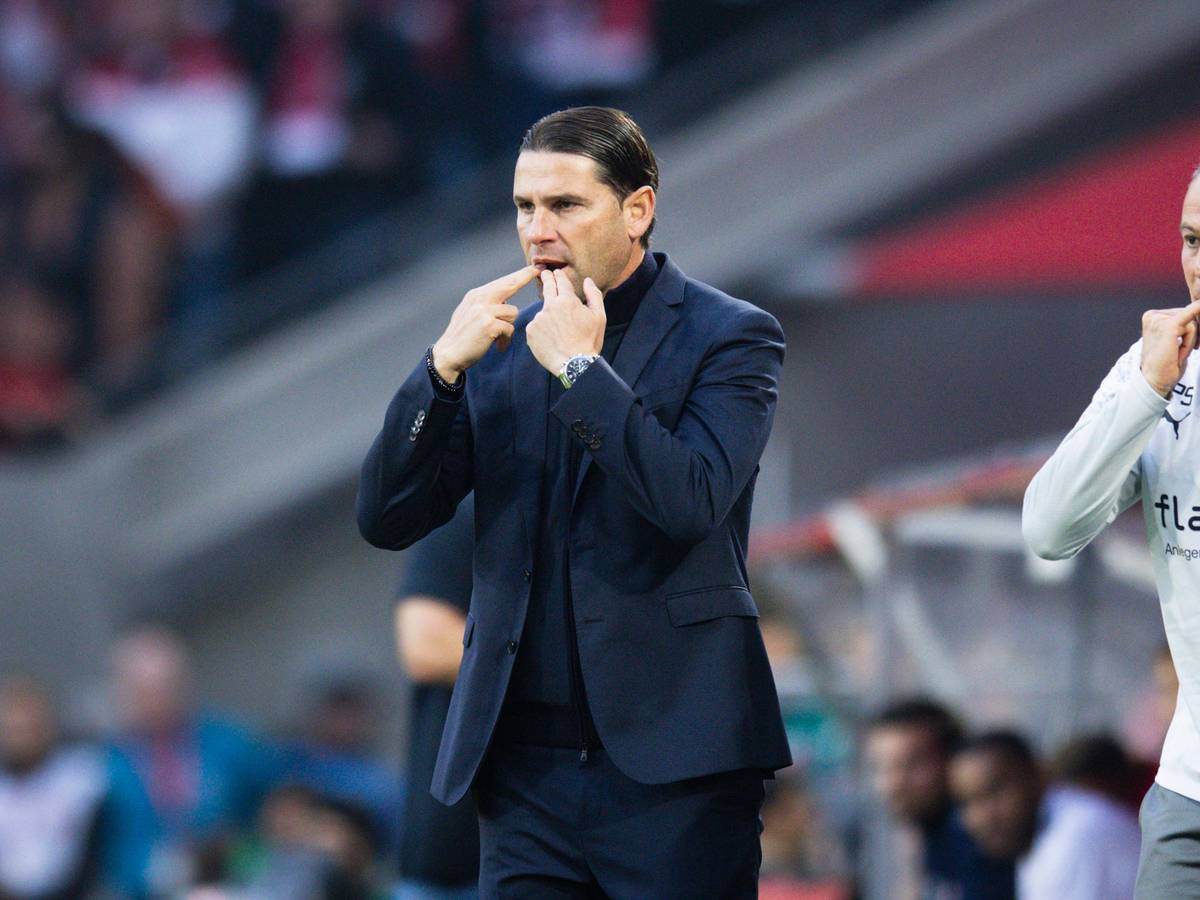 Beide pfeifen! Gerardo Seoane und Patrik Schnarweiler in der Coaching Zone.