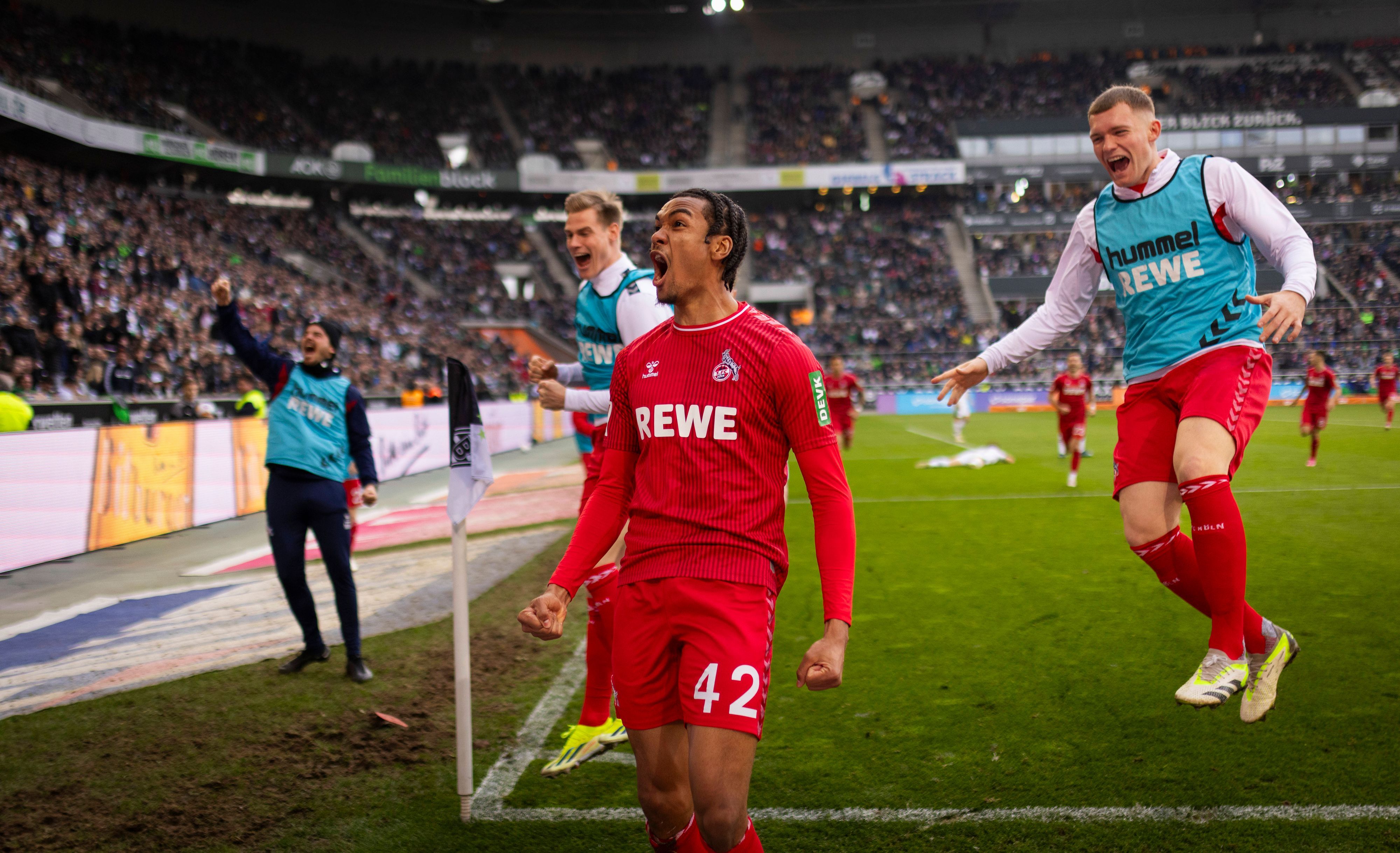 Damion Downs beim Torjubel im Borussia-Park.