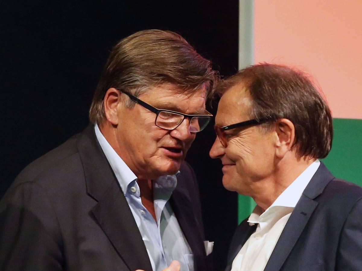 Hans Meyer und Ewald Lienen im Gespräch.