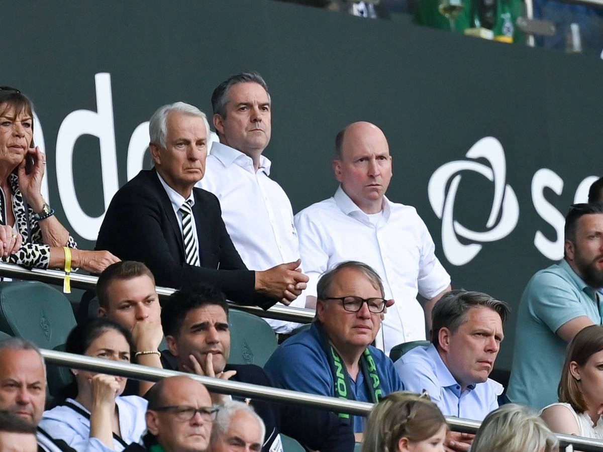 Die Chef-Etage von Borussia Mönchengladbach während eines Spiels im Borussia-Park.