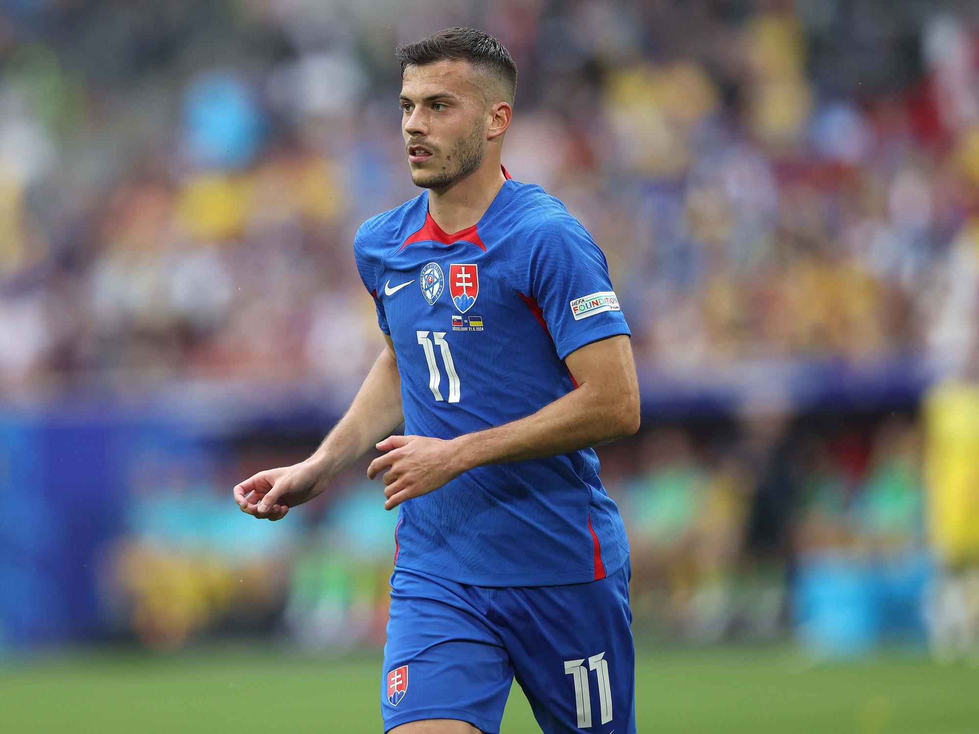 Ex-Gladbach-Profi Laszlo Benes während der EM-Partie zwischen der Slowakei und der Ukraine am 21. Juni 2024.