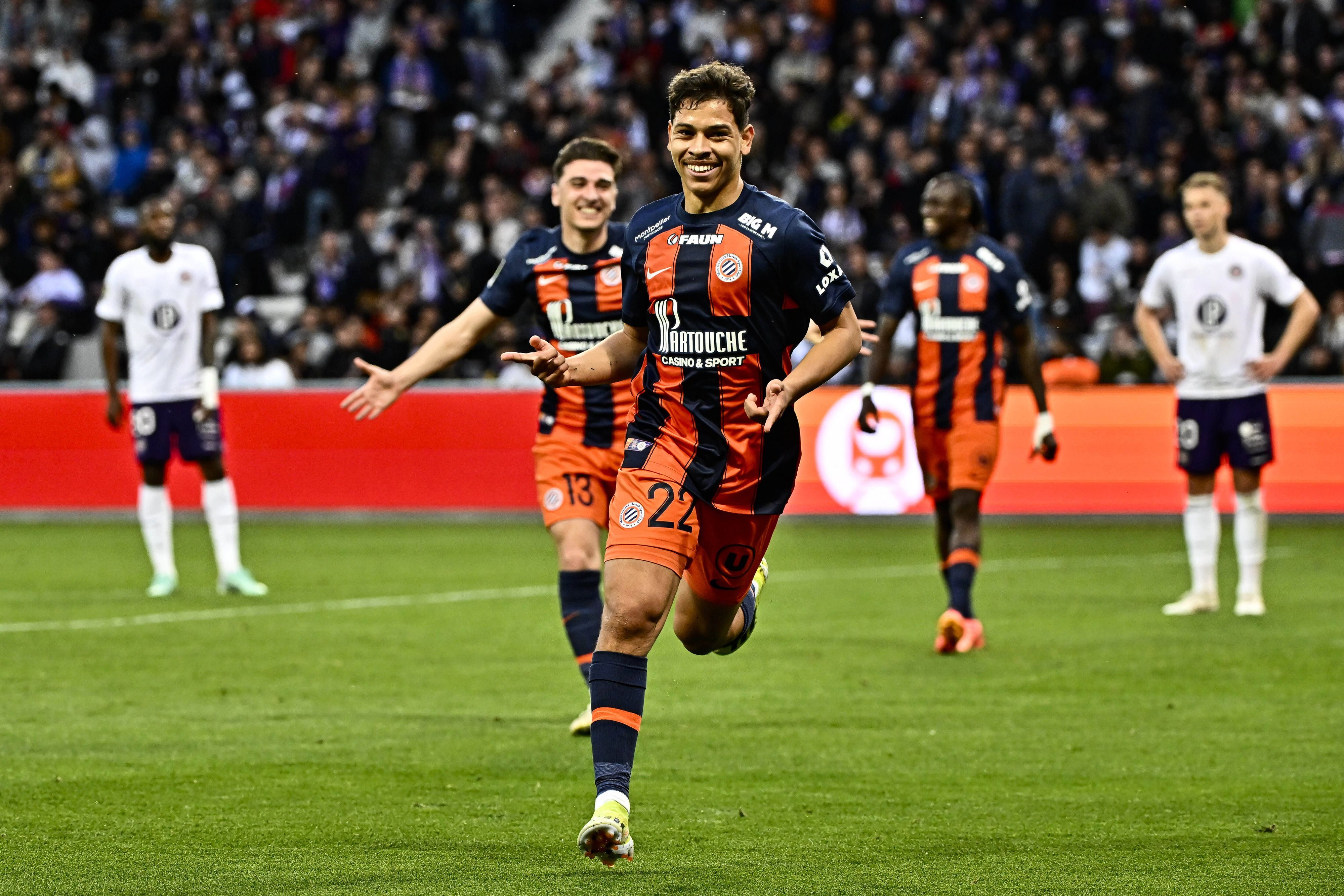 Khalil Fayad jubelt über sein Tor im Spiel bei Toulouse.