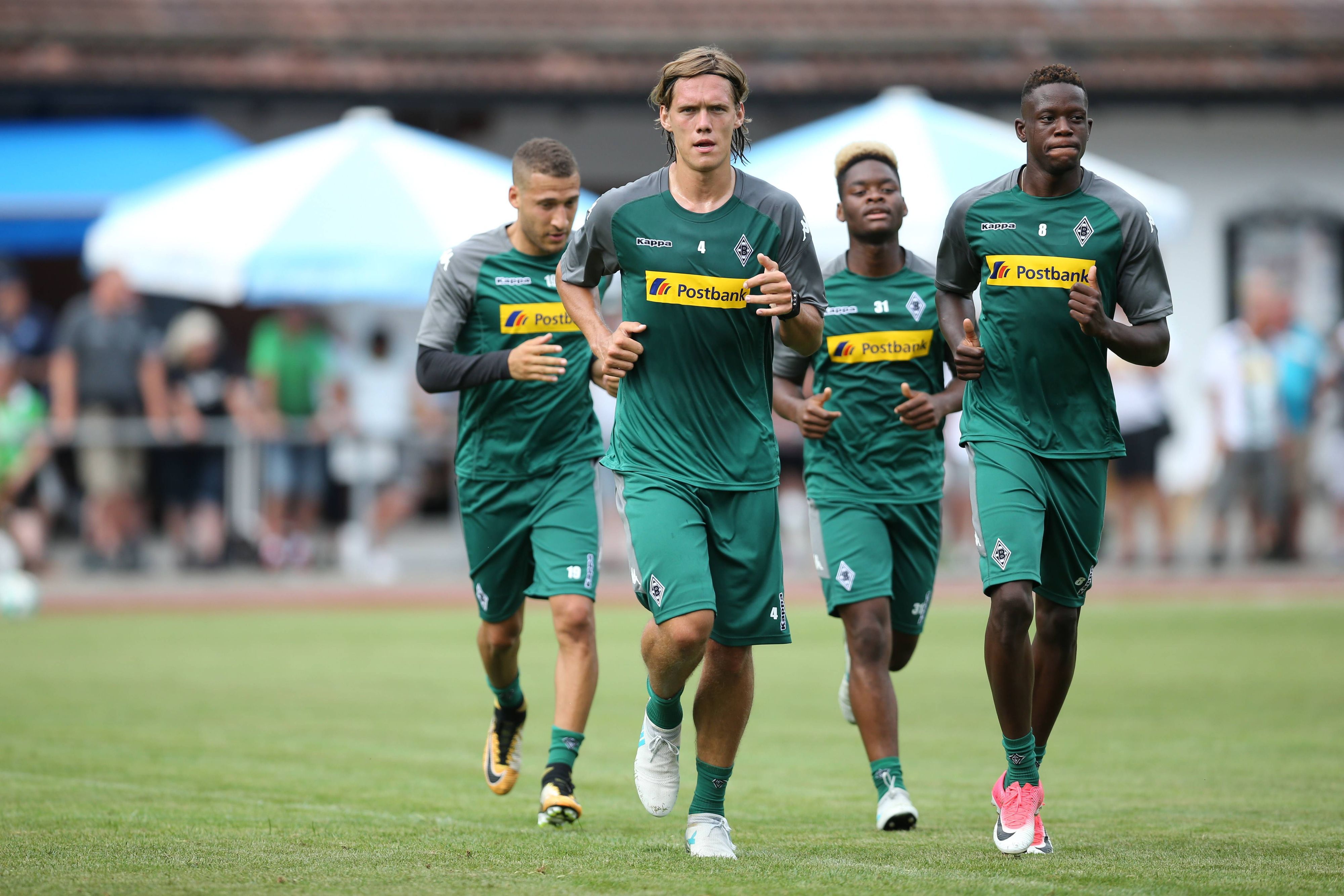 Spieler von Borussia Mönchengladbach beim Training.