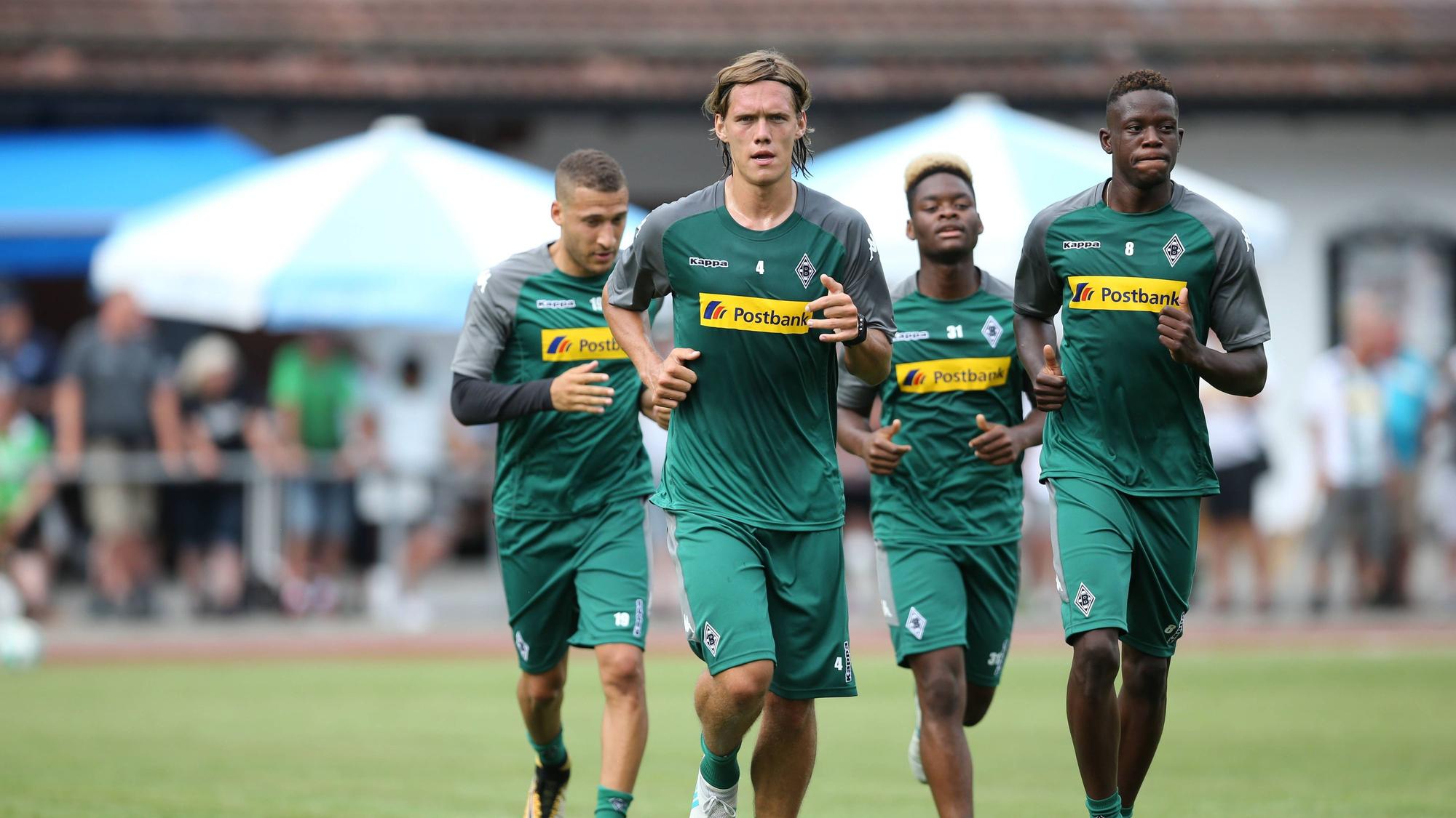Spieler von Borussia Mönchengladbach beim Training.