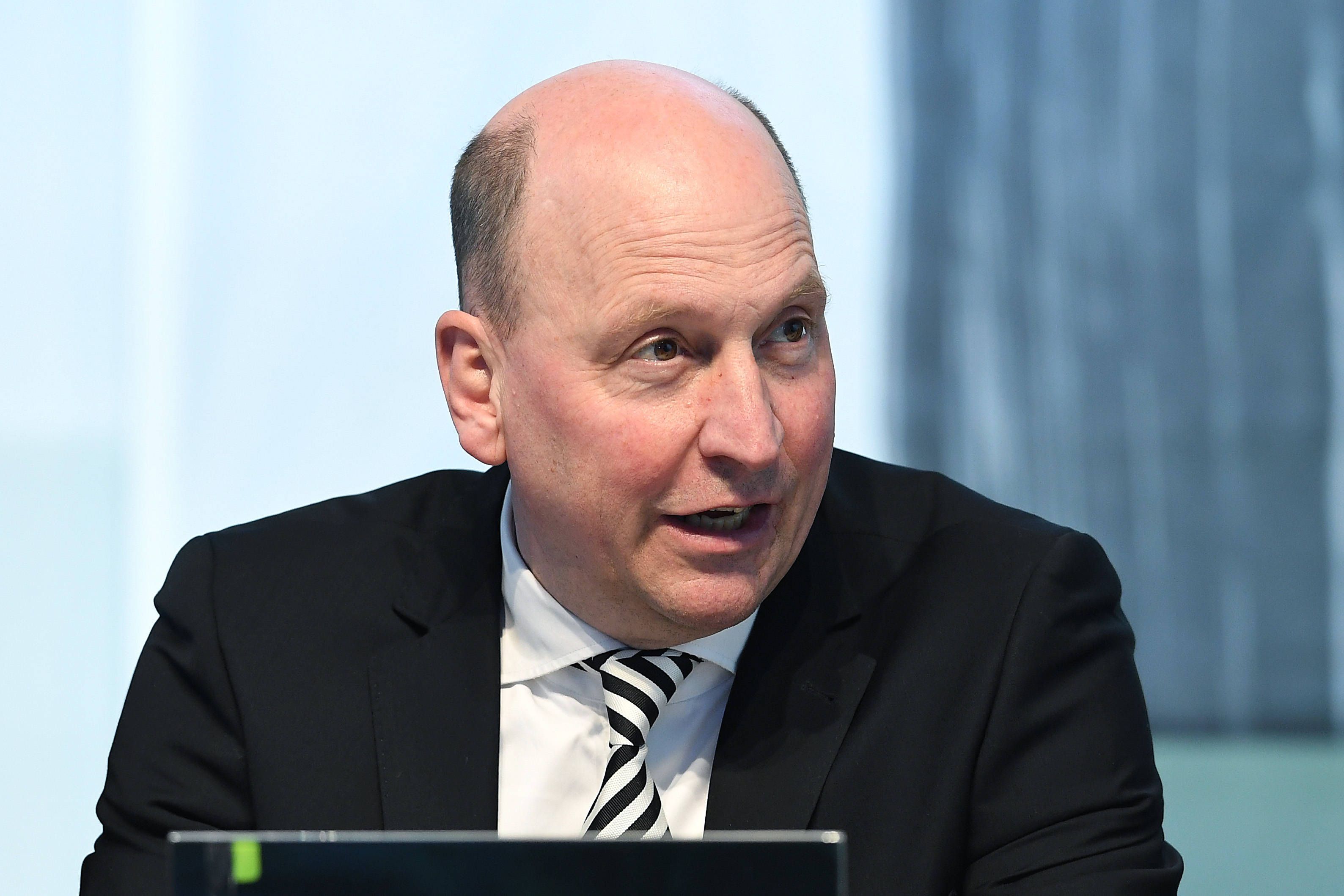 Stephan Schippers auf der Mitgliederversammlung von Borussia Mönchengladbach.