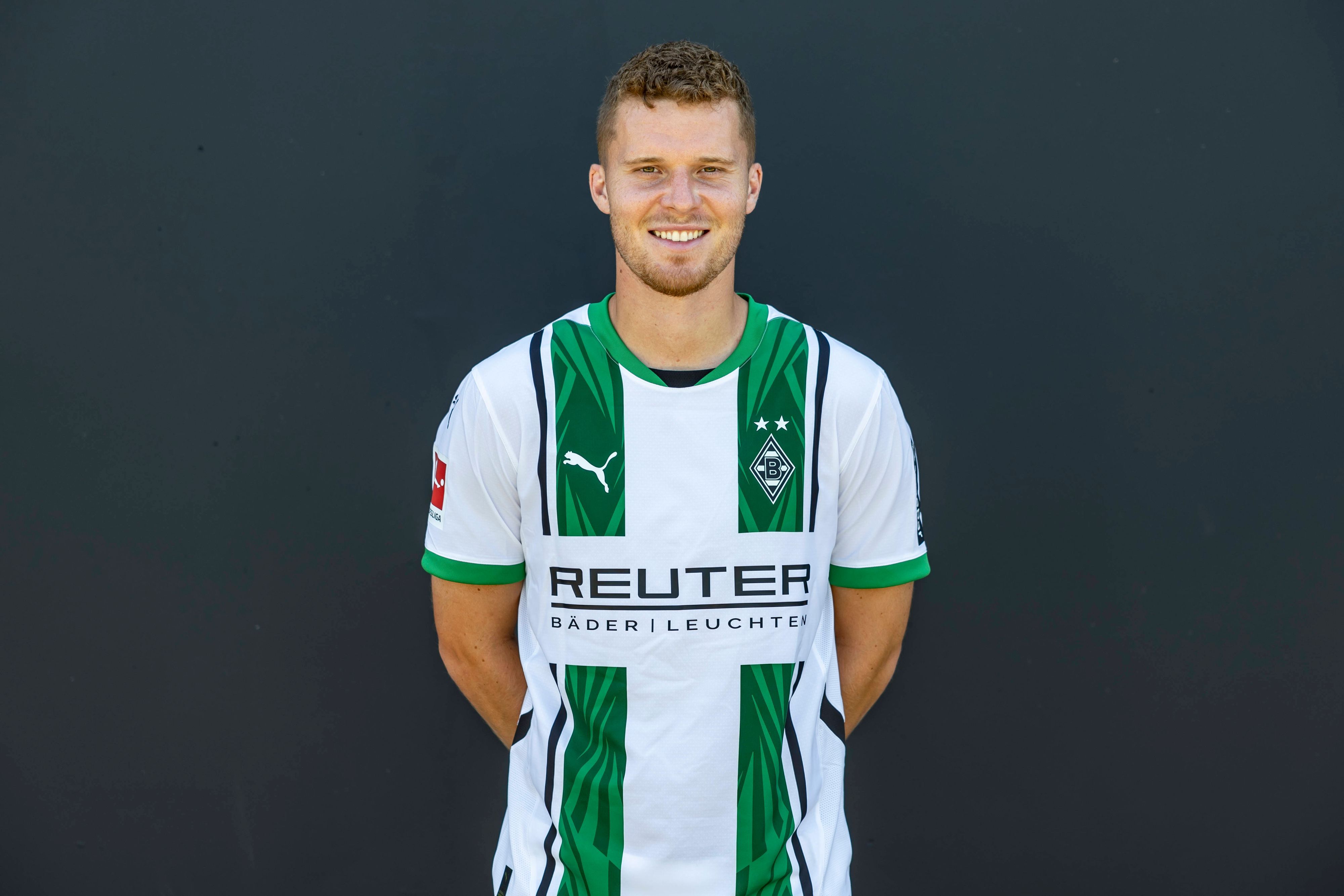 Nico Elvedi, Innenverteidiger bei Fußball-Bundesligist Borussia Mönchengladbach in der Saison 2024/2025. Er ist Schweizer Nationalspieler und trägt die Rückennummer 30.