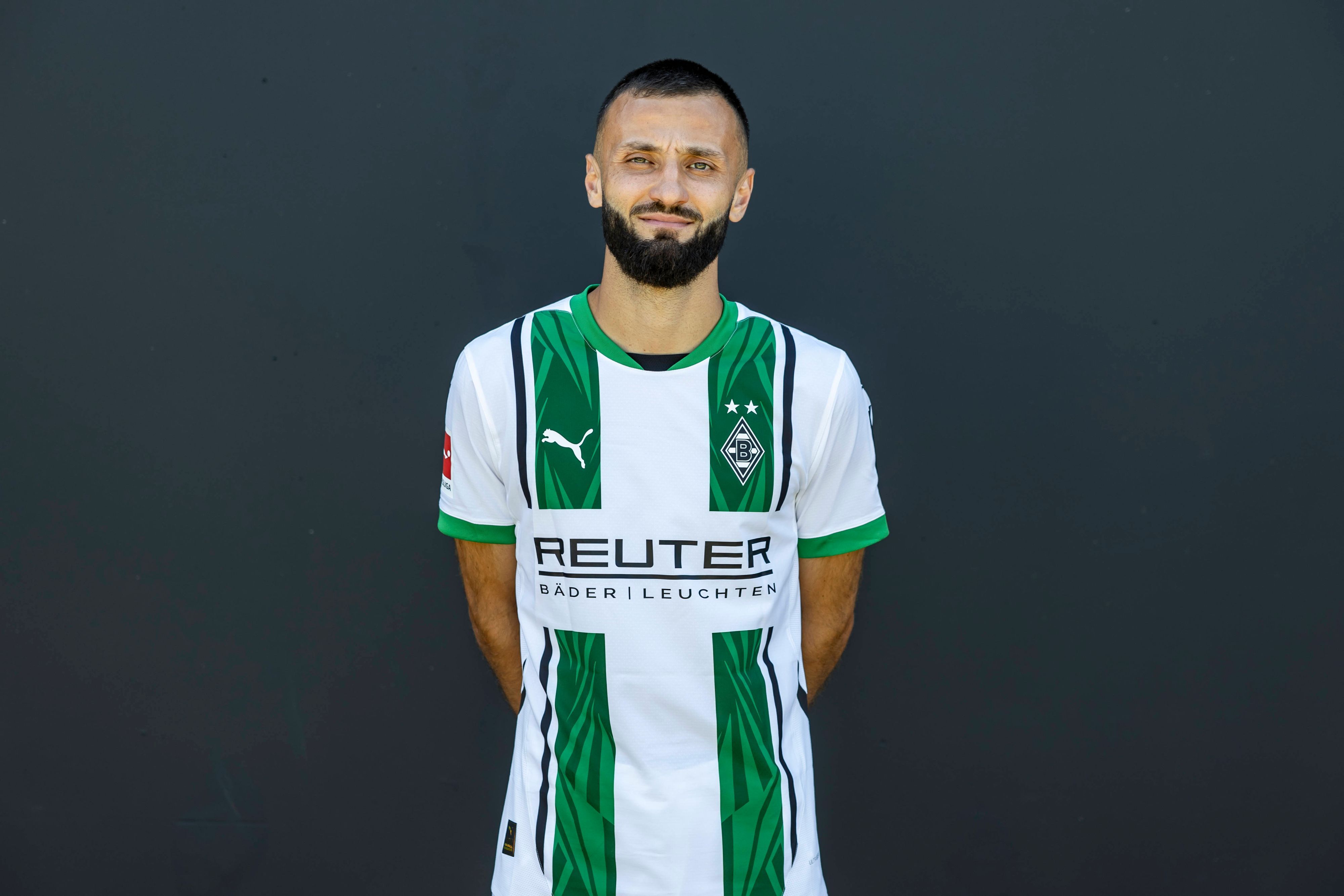 Franck Honorat, Rechtsaußen von Fußball-Bundesligist Borussia Mönchengladbach in der Saison 2024/2025.