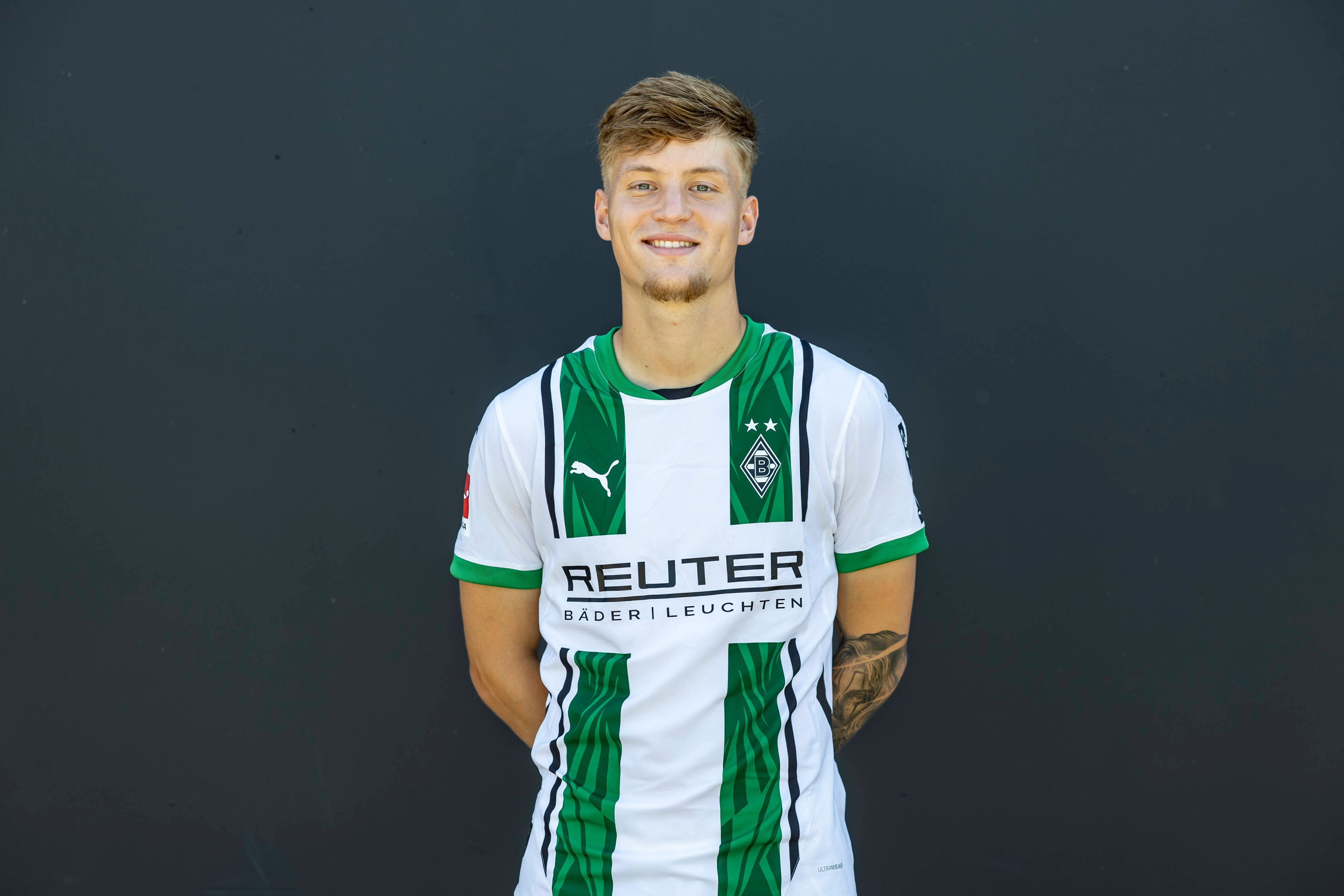 Luca Netz, linker Verteidiger von Fußball-Bundesligist Borussia Mönchengladbach in der Saison 2024/2025.