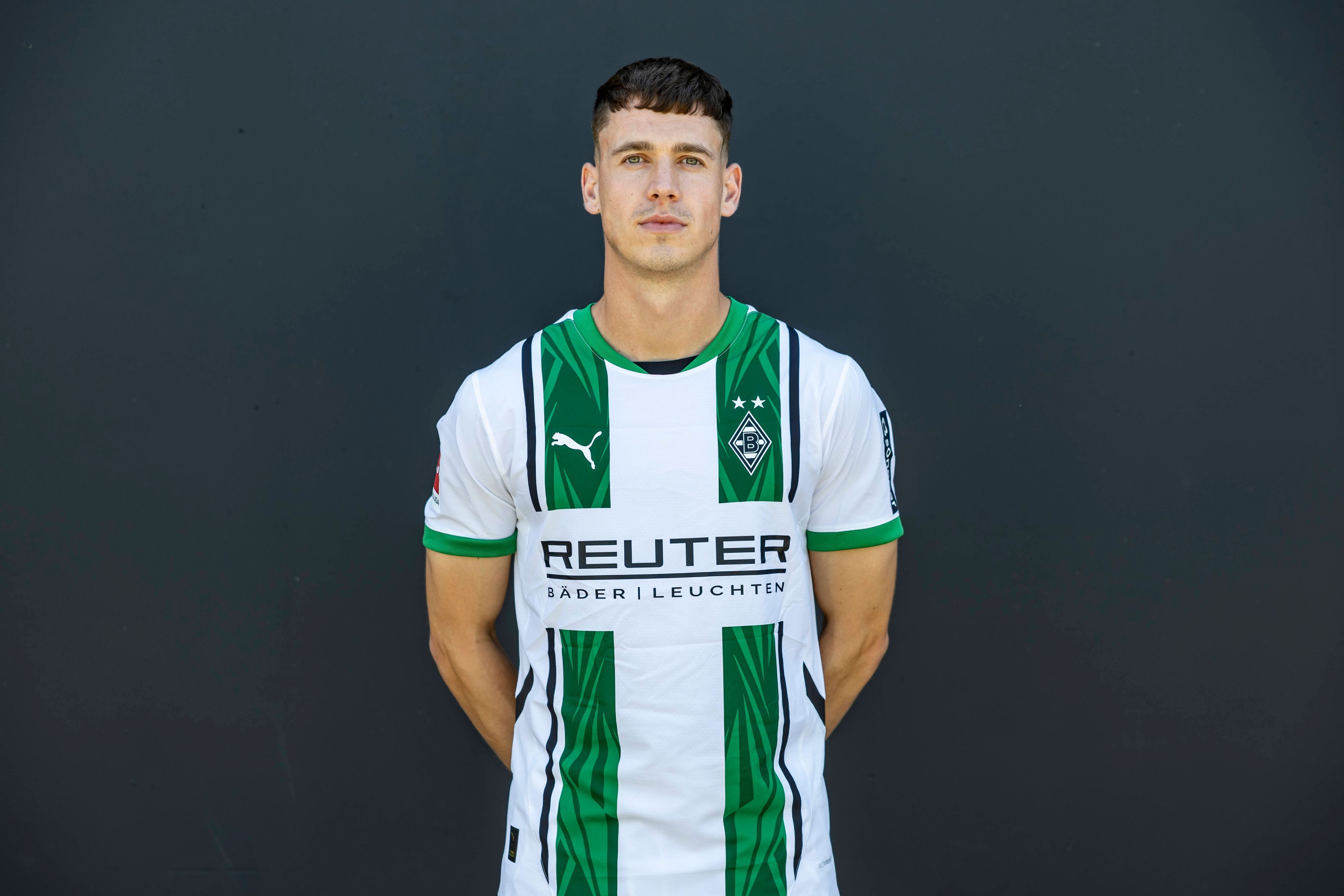 Philipp Sander, Mittelfeldspieler von Fußball-Bundesligist Borussia Mönchengladbach in der Saison 2024/2025.