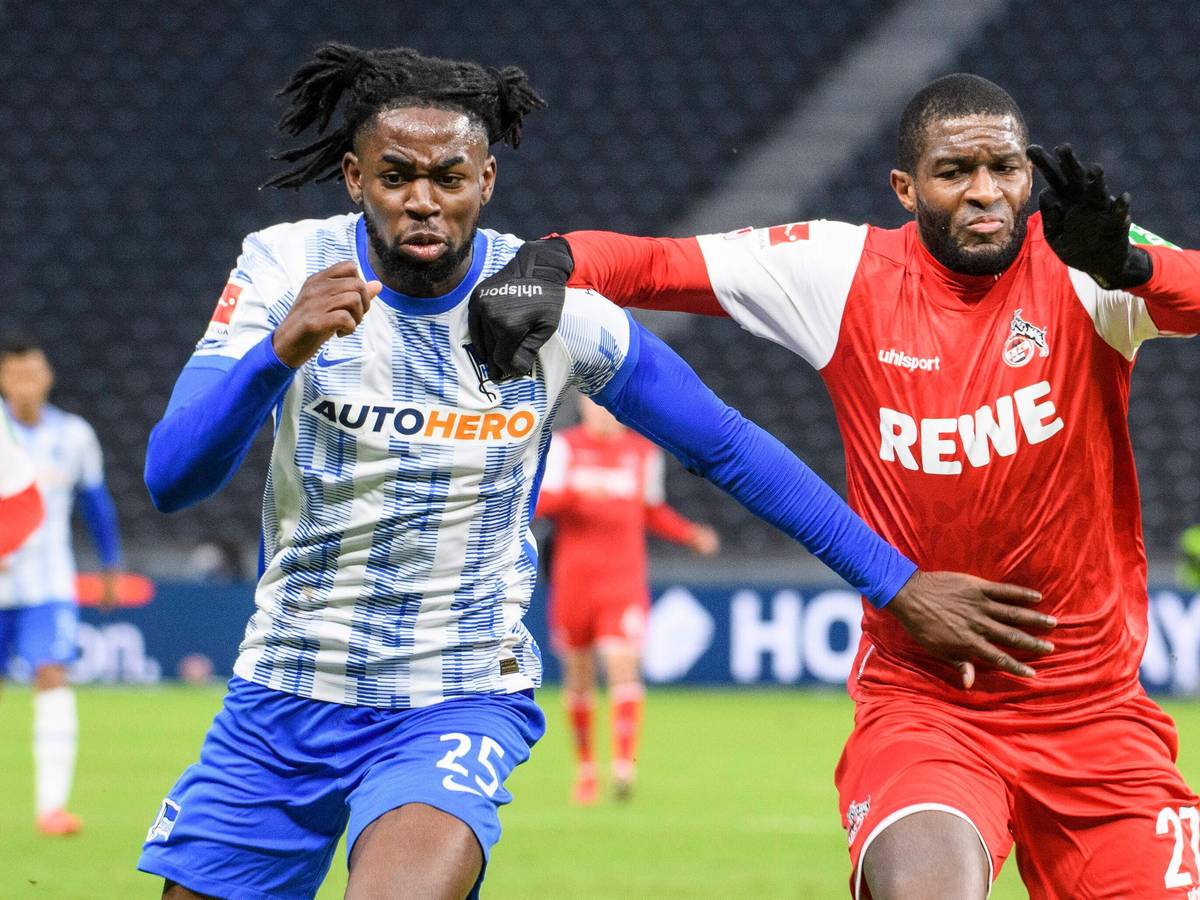 Jordan Torunarigha und Anthony Modeste vom 1. FC Köln im Zweikampf-Duell.