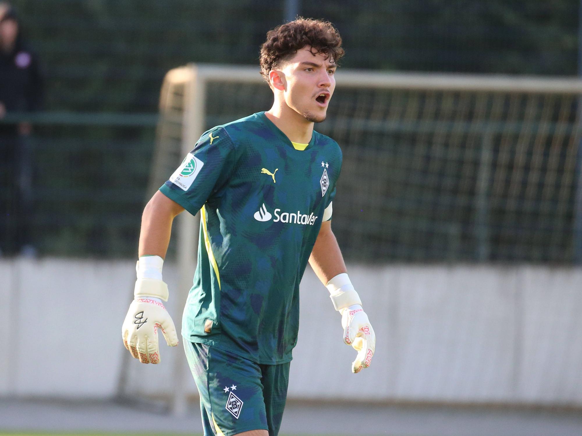 Tiago Pereira Cardoso im Tor der U19 von Borussia Mönchengladbach.
