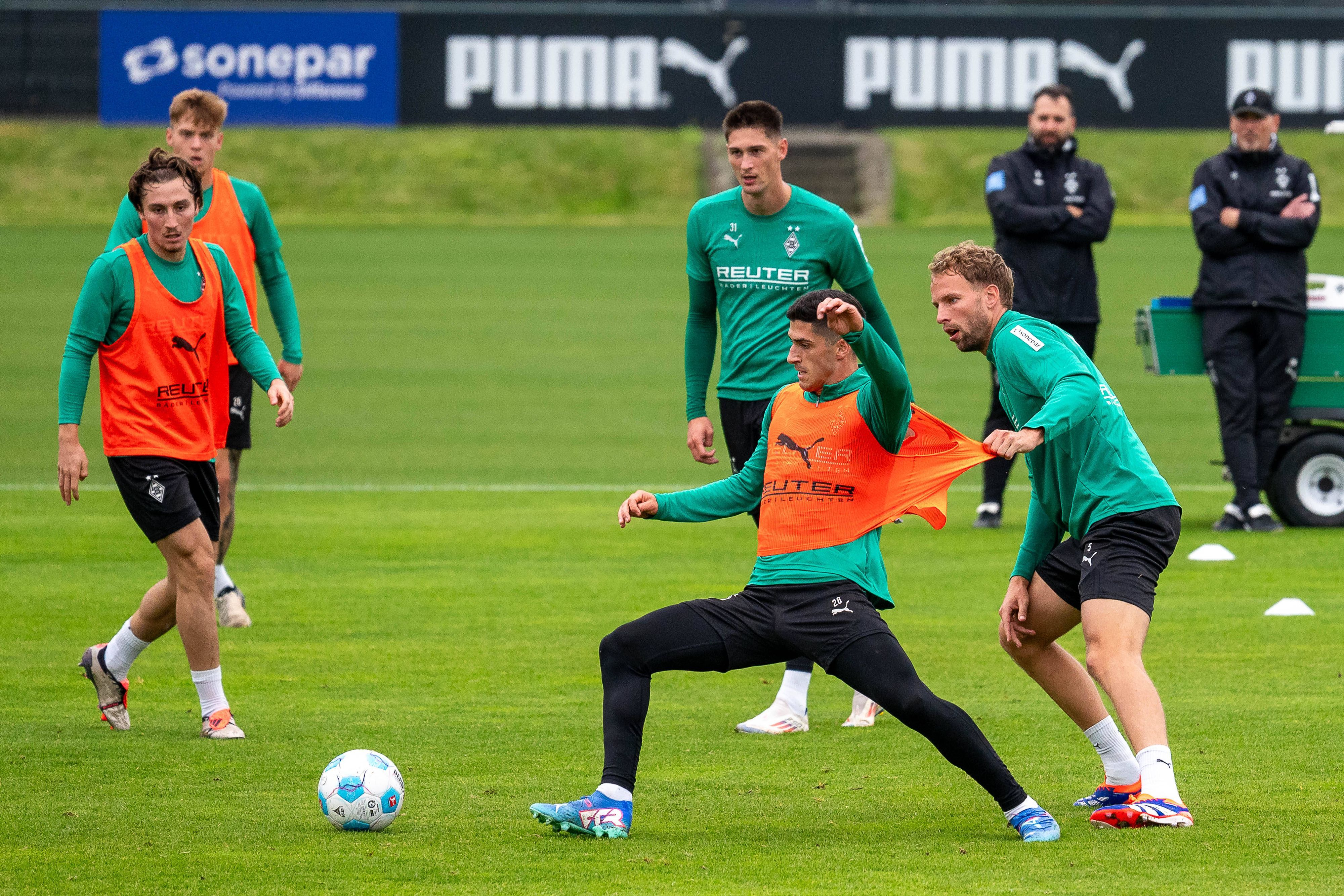 Profis von Borussia Mönchengladbach beim Training am 17. September 2024.