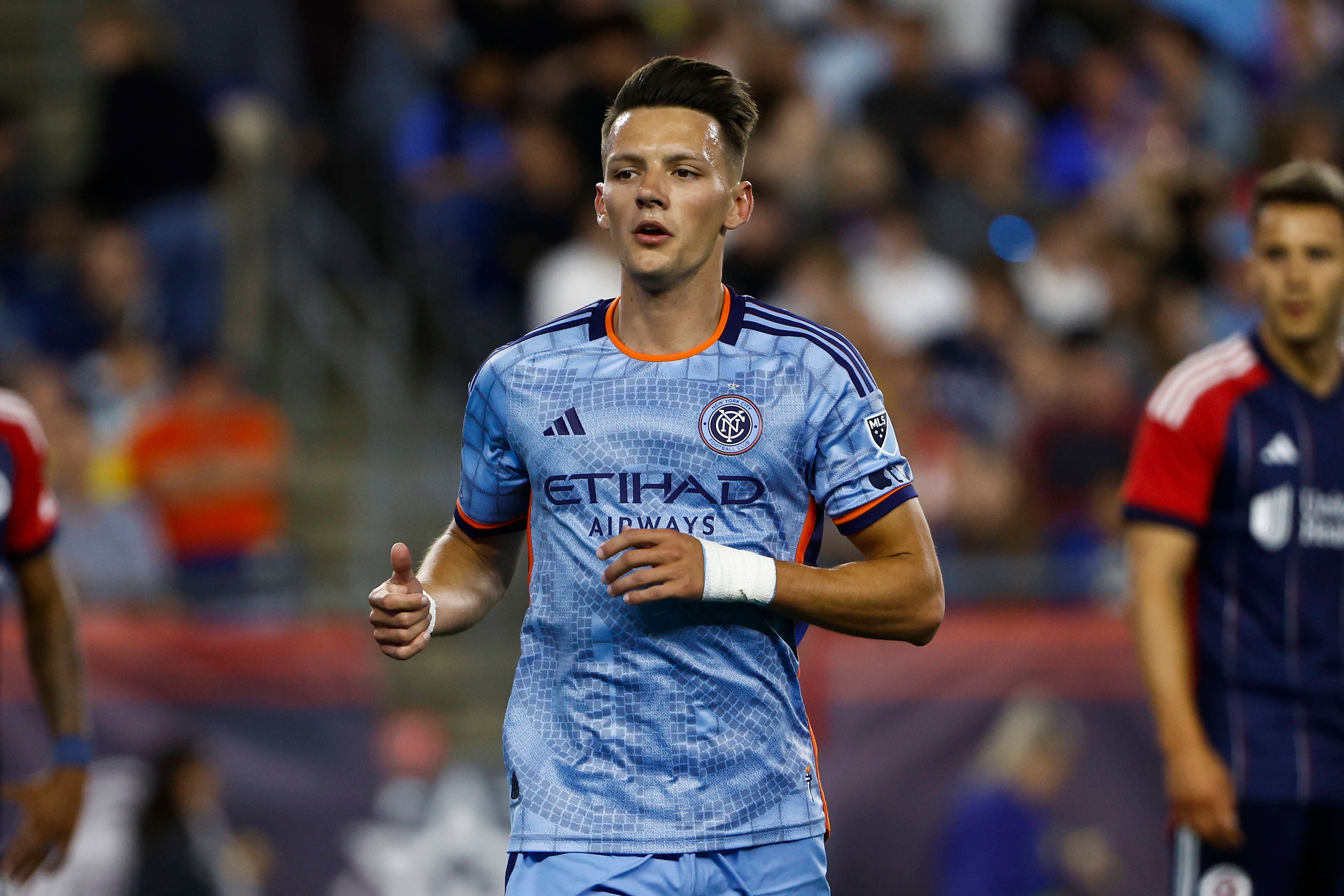 New Yorks Hannes Wolf läuft im MLS-Spiel bei New England Revolution über den Platz.
