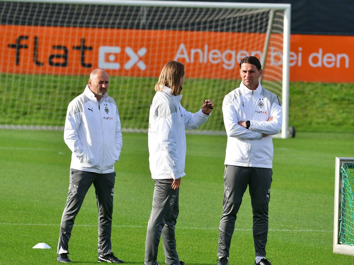 Oliver Neuville, Eugen Polanksi und Gerardo Seoane beim Training.
