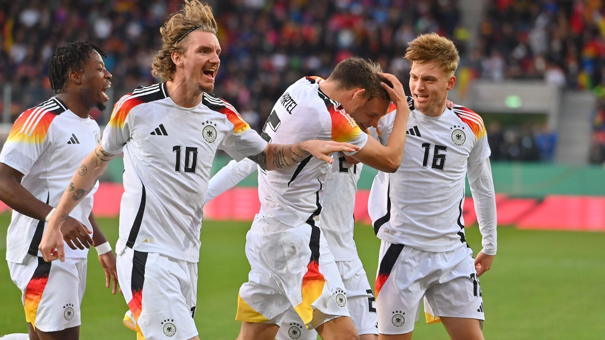 Luca Netz bei einem Spiel für die deutsche U21-Nationalmannschaft.