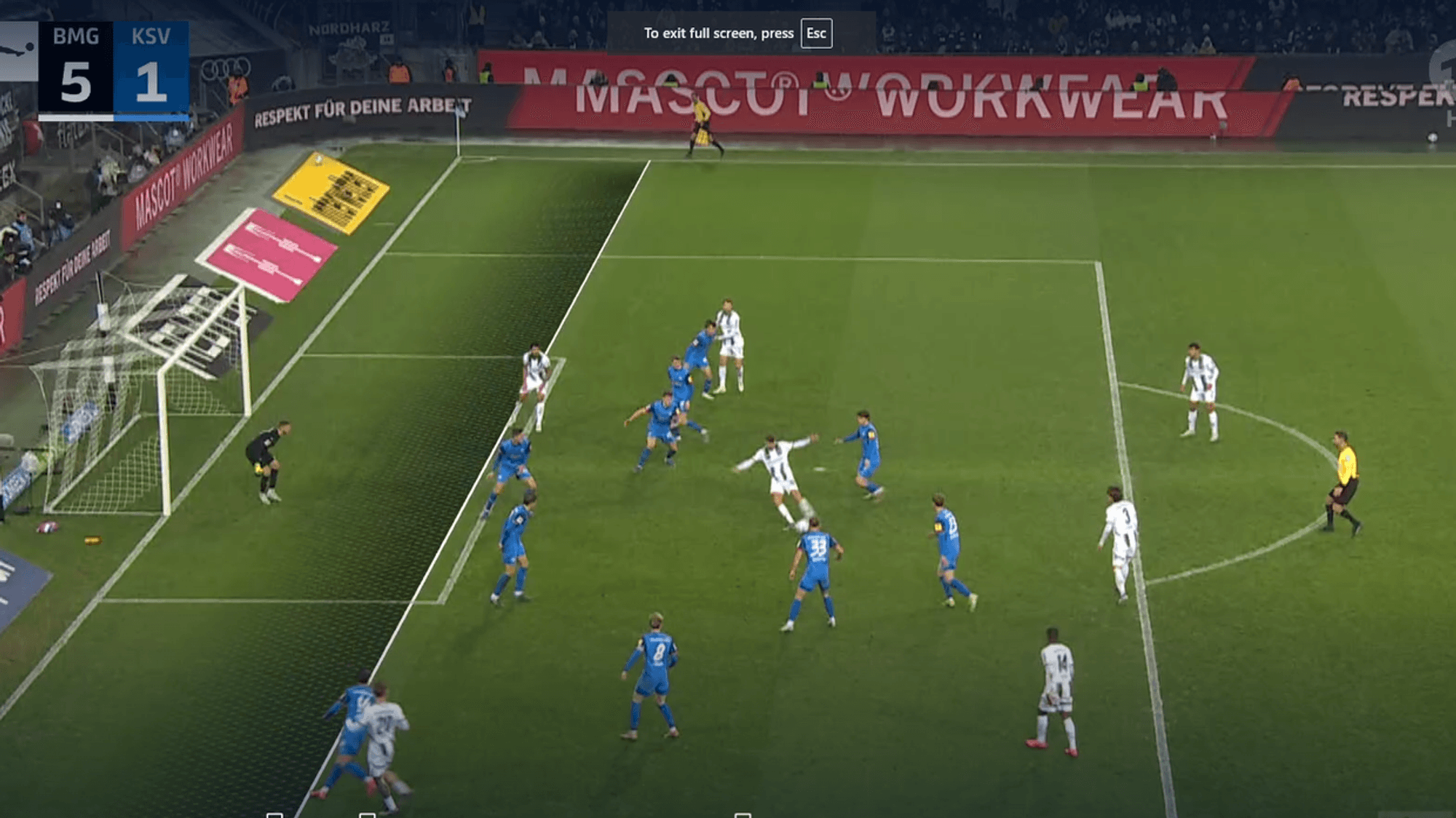 Abseitsszene von Tim Kleindienst vor dem 5:1.