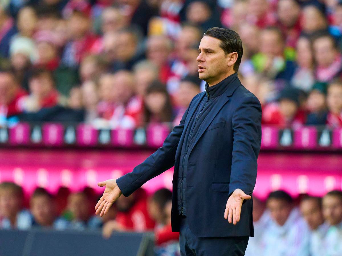 Gerardo Seoane streckt in der Allianz-Arena fragend seine Hände aus.