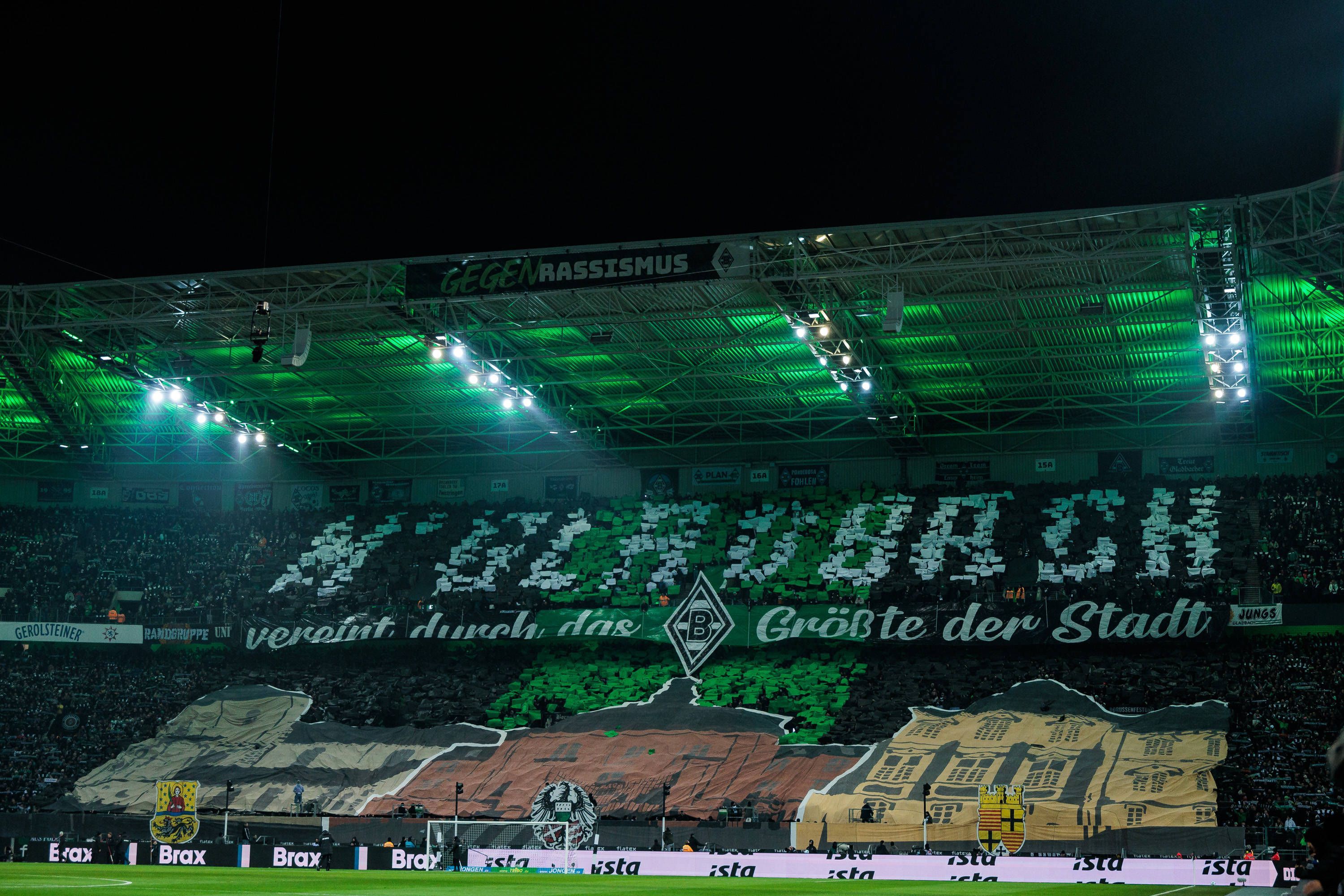 Eine Nordkurven-Choreo zur Stadt Mönchengladbach.