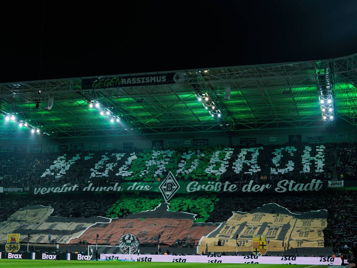 Eine Nordkurven-Choreo zur Stadt Mönchengladbach.