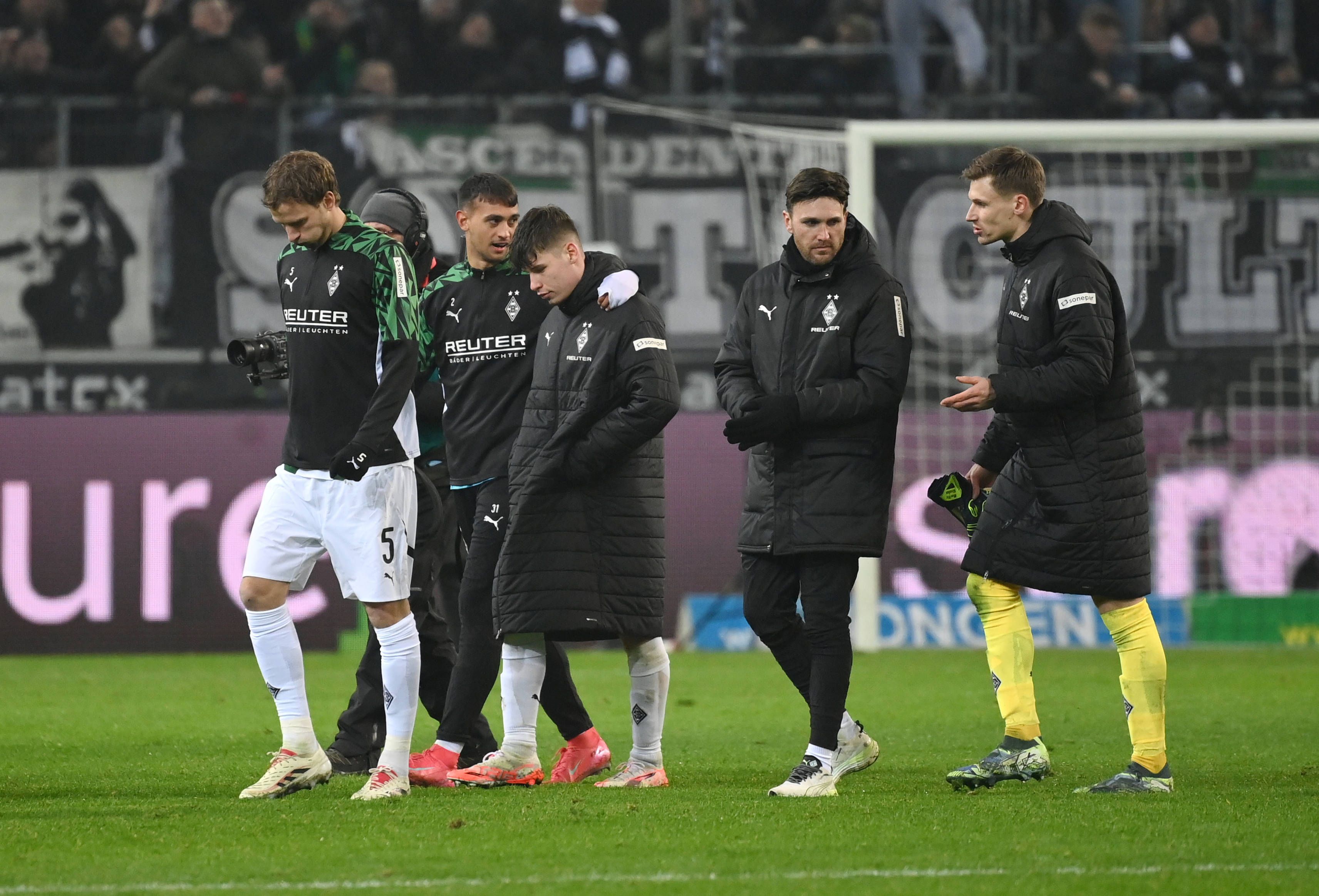 Spieler von Borussia Mönchengladbach sind enttäuscht.