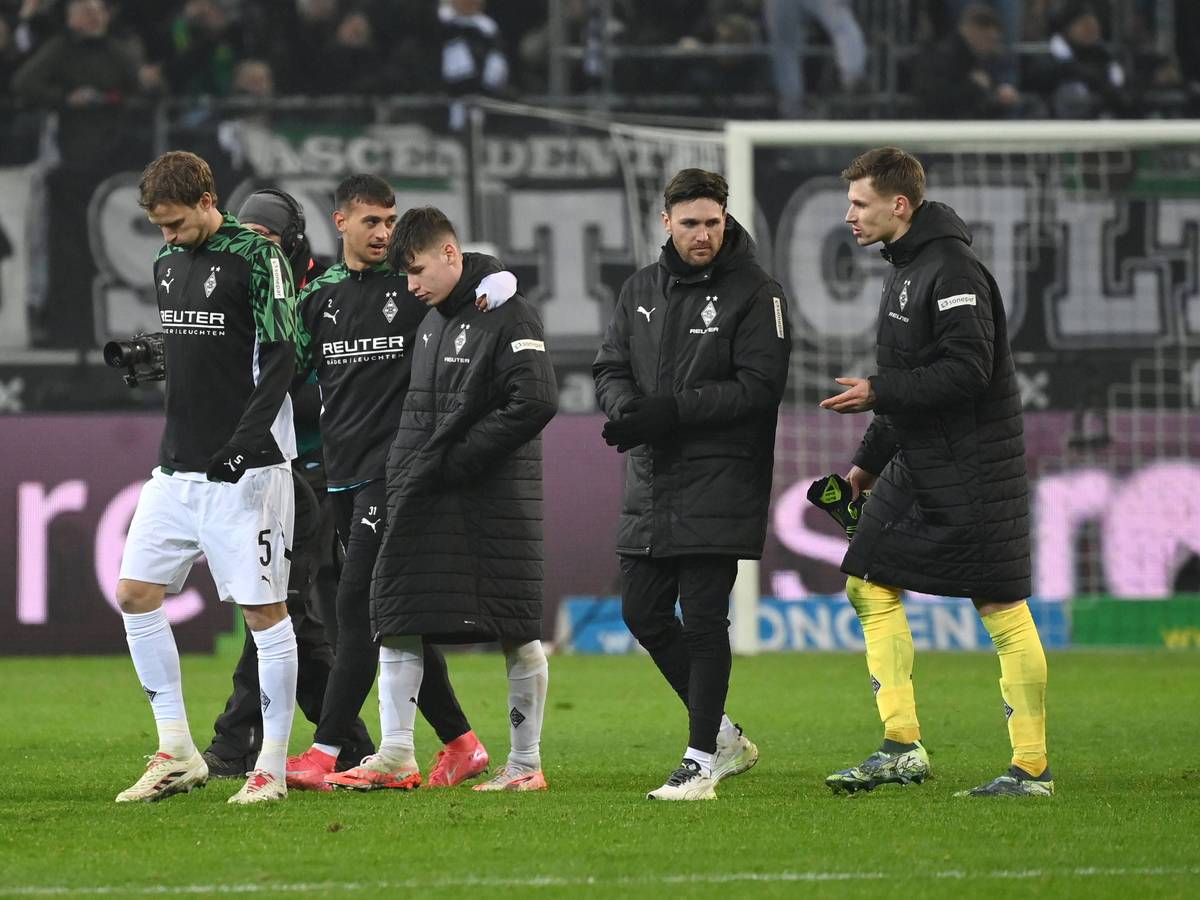 Spieler von Borussia Mönchengladbach sind enttäuscht.