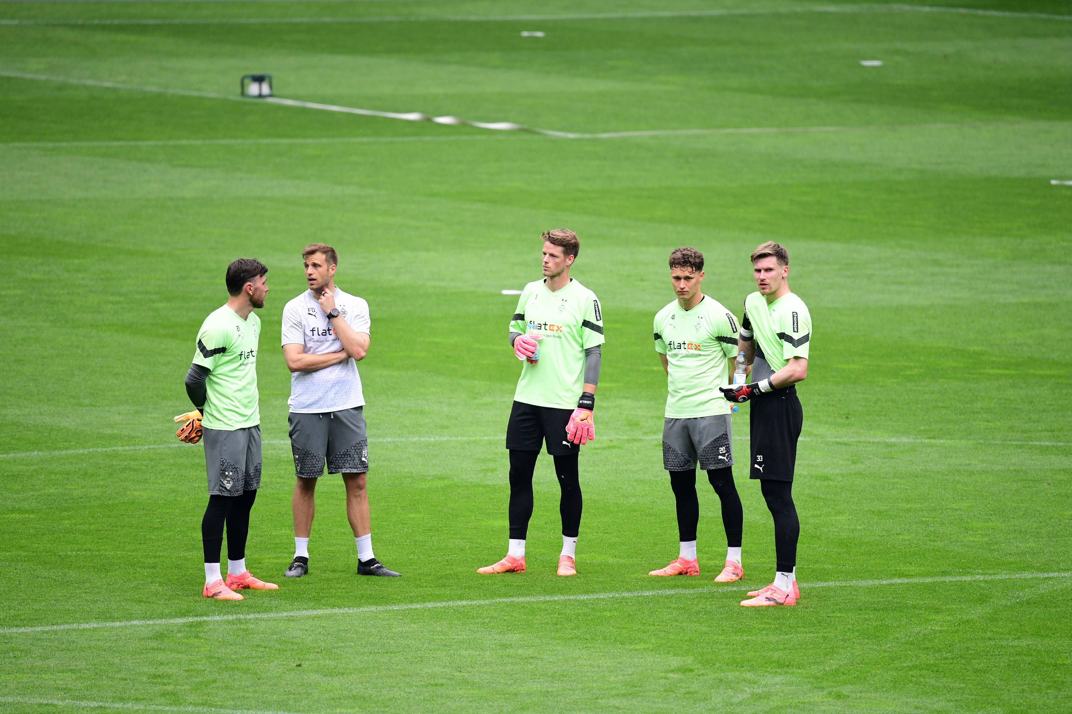 Die Torhüter von Borussia Mönchengladbach beim Training.