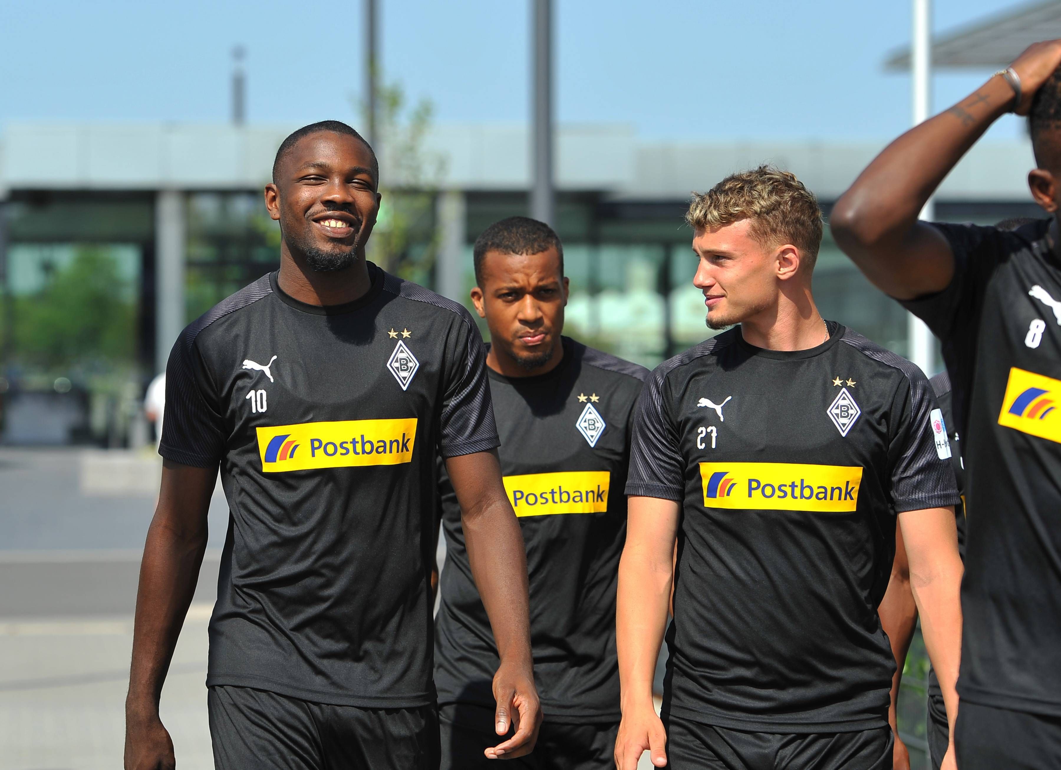 Die einstige Franzosen-Fraktion bei den Gladbachern; v. li. Neuzugang Marcus Thuram (Gladbach), Alassane Plea (Gladbach), Michael Cuisance (Gladbach)