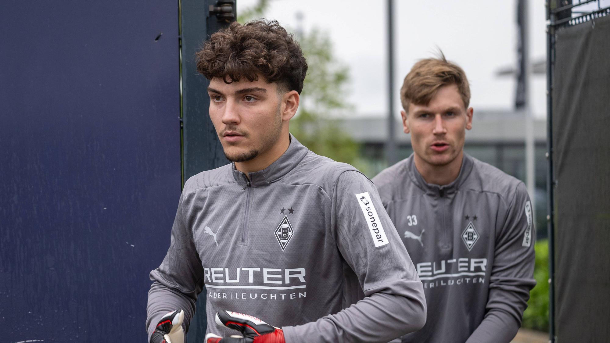 Tiago Pereira Cardoso und Moritz Nicolas vor dem Training.