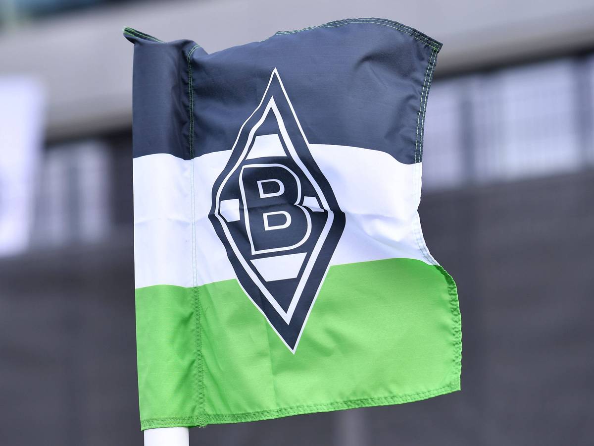 Eine Eckfahne mit der Borussia-Raute.