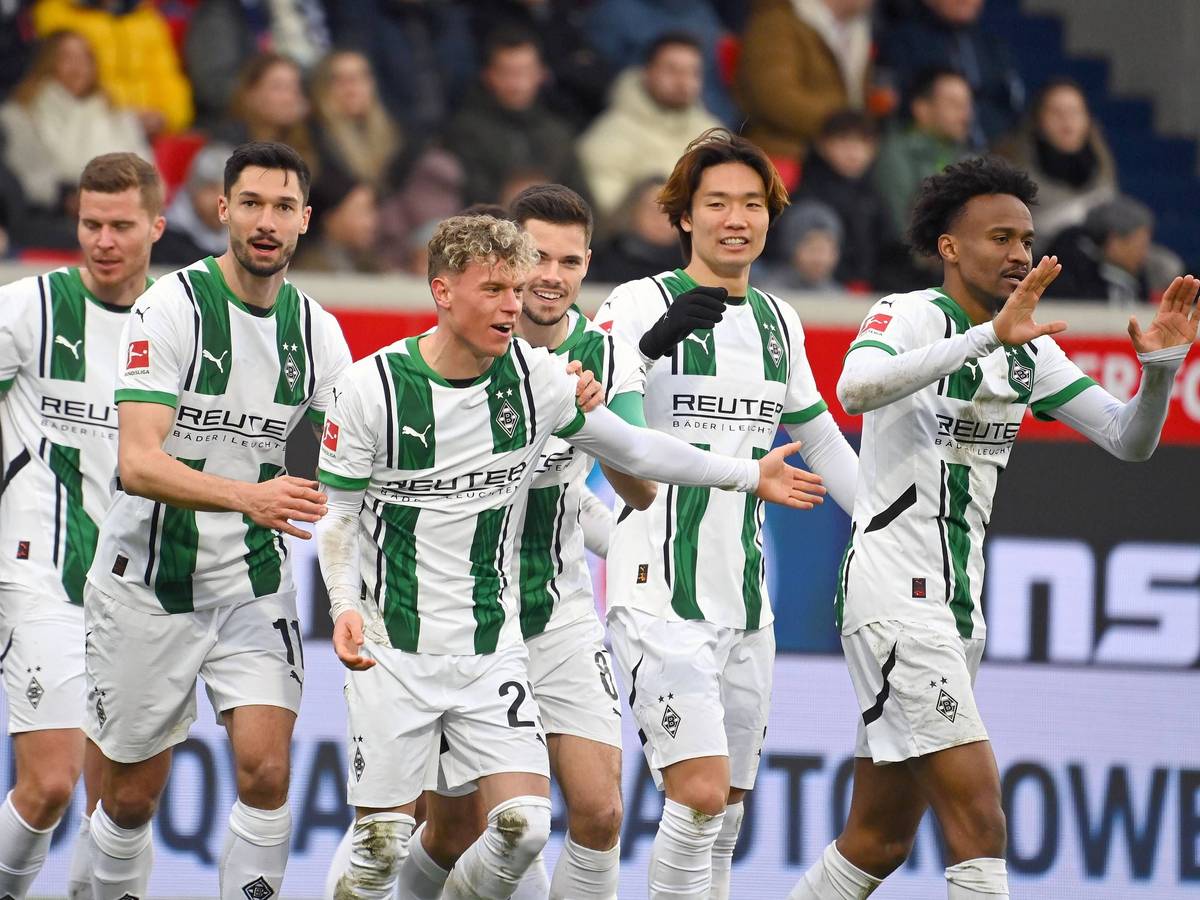 Kollektiver Torjubel bei Borussia Mönchengladbach.