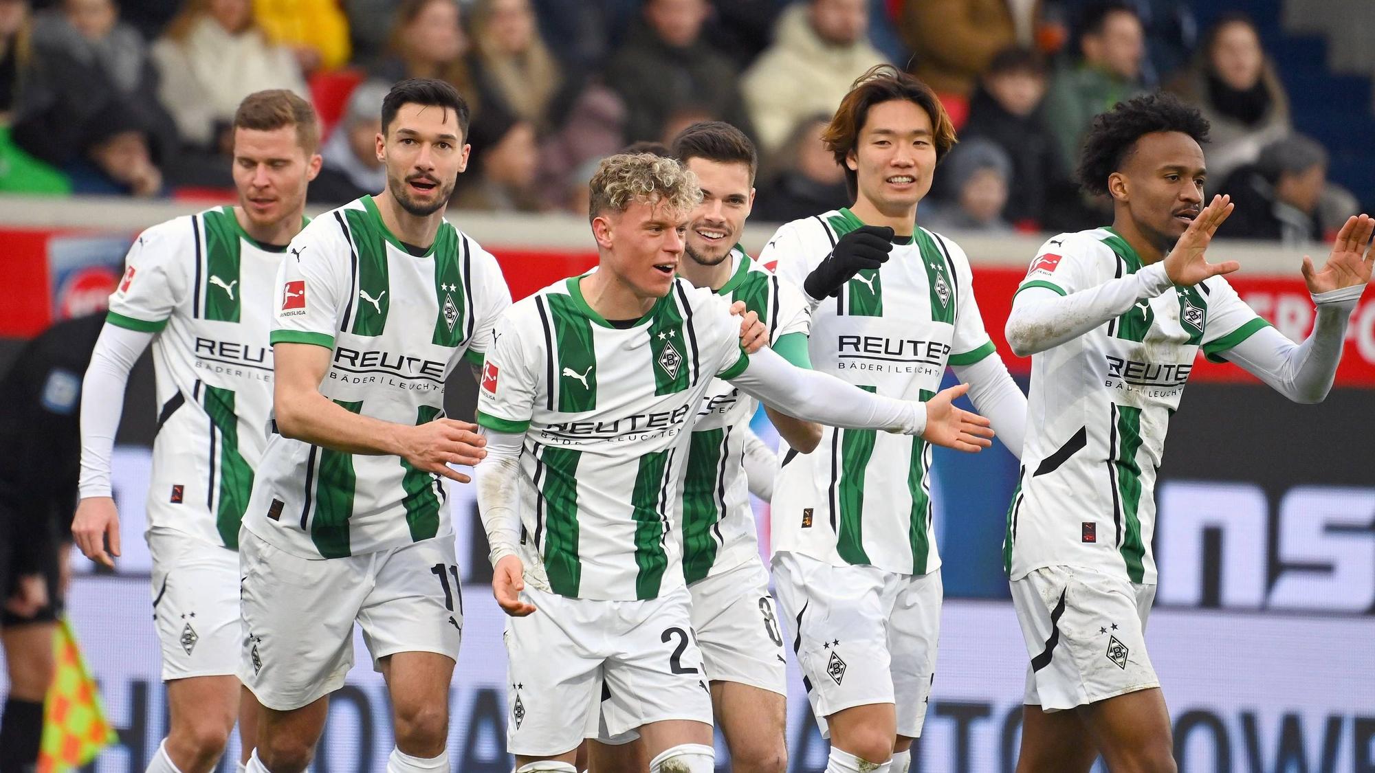 Kollektiver Torjubel bei Borussia Mönchengladbach.