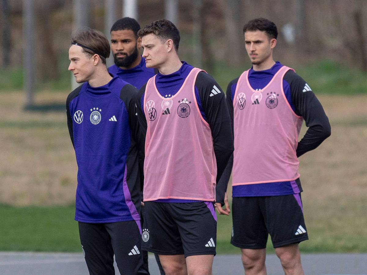 Spieler der U21-Nationalmannschaft des DFB beim Abschlusstraining.