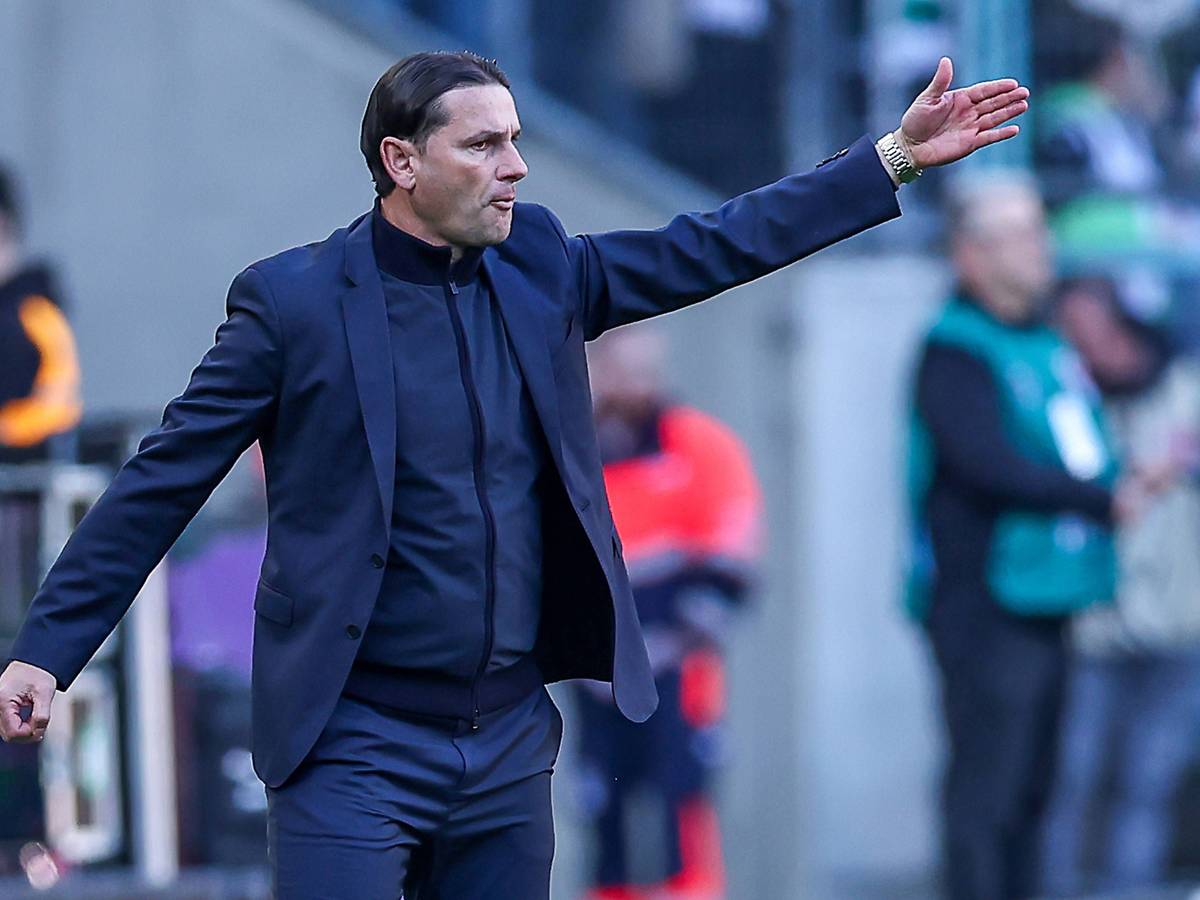 Gerardo Seoane steht gestikulierend am Spielfeldrand.