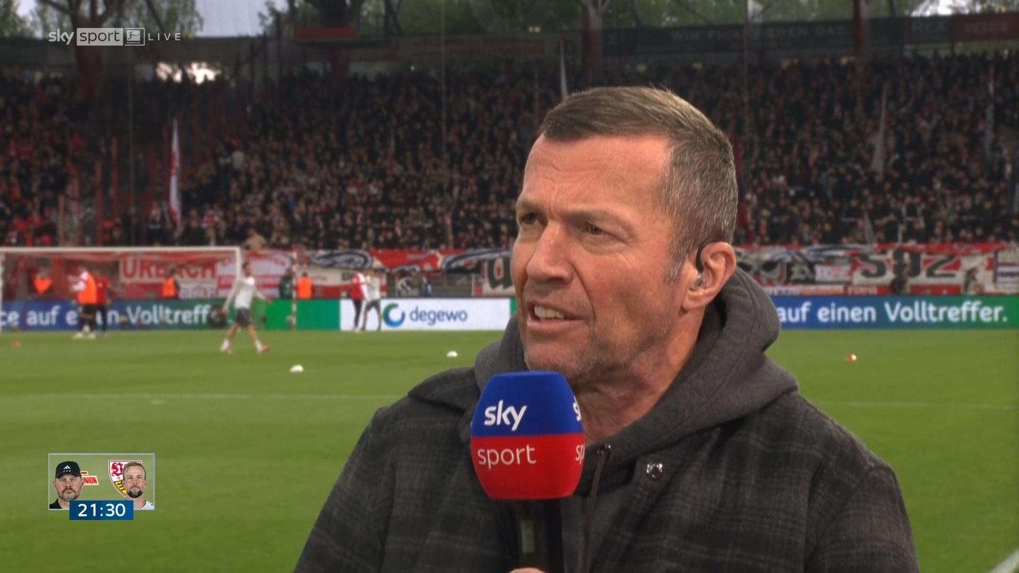 Lothar Matthäus spricht bei der Sky-Übertragung zum Bundesliga-Topspiel.