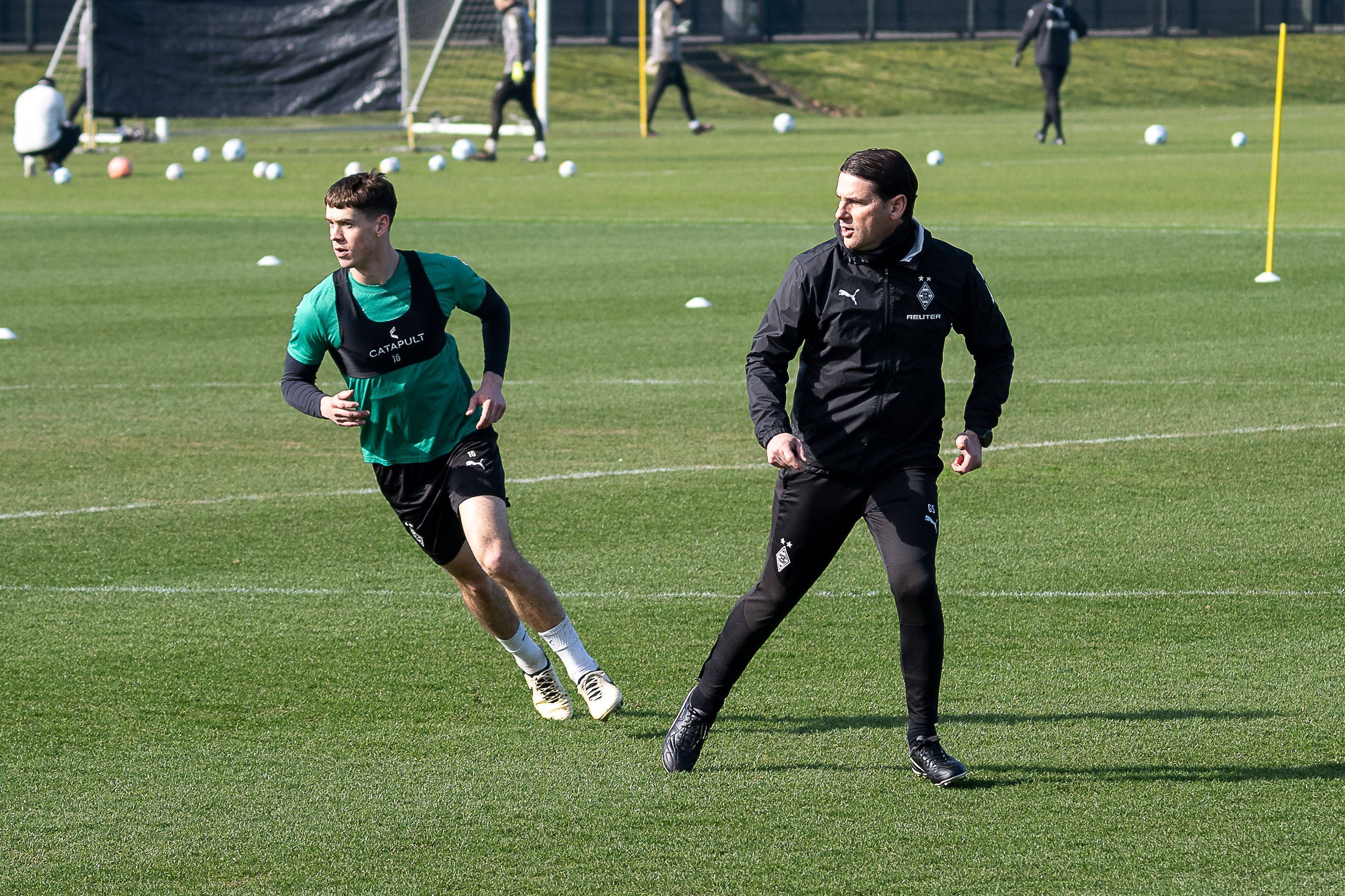 Gerardo Seoane und Philipp Sander im Training.