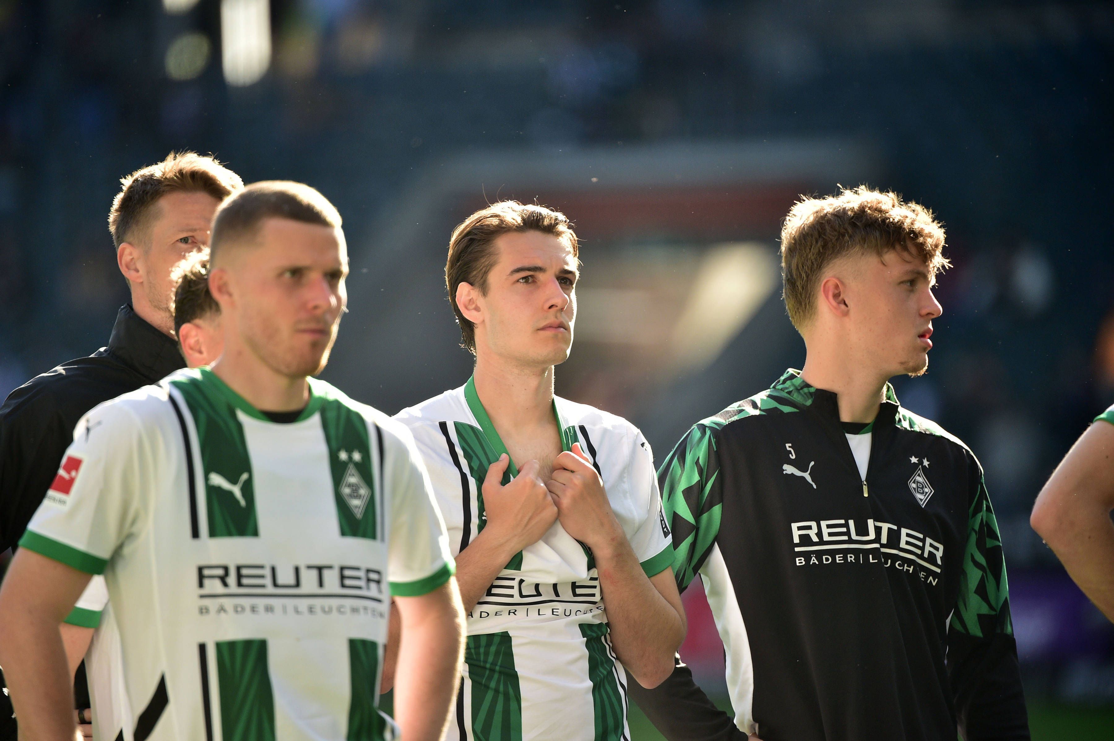 Von links nach rechts: Gladbachs Nico Elvedi, Florian Neuhaus und Luca Netz.
