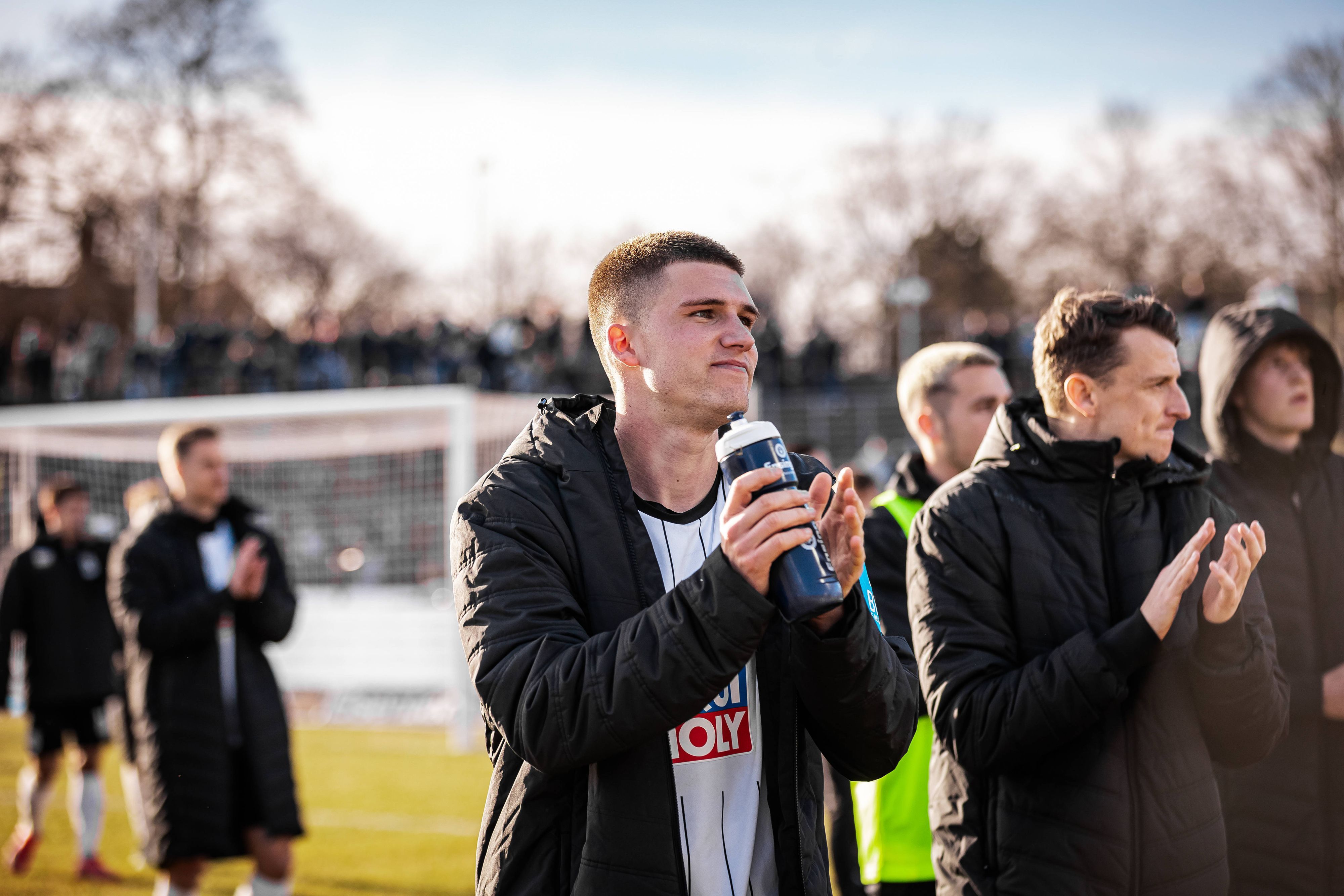 Tom Gaal am 26. Januar 2025 nach einem Spiel des SSV Ulm in der 2. Bundesliga.