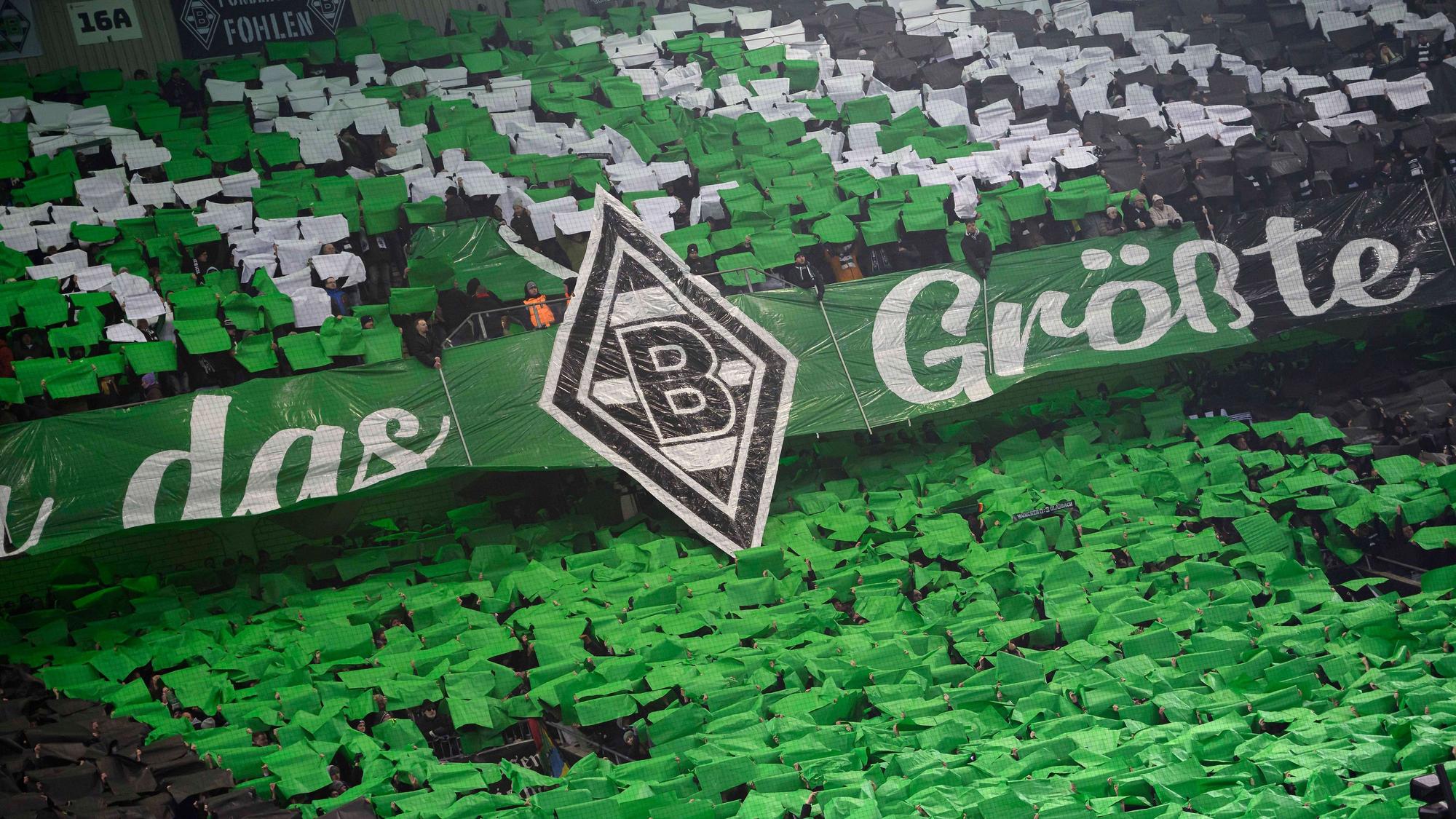 Die Gladbach-Kurve beim Heimspiel gegen den FC Bayern München am 11. Januar 2025.