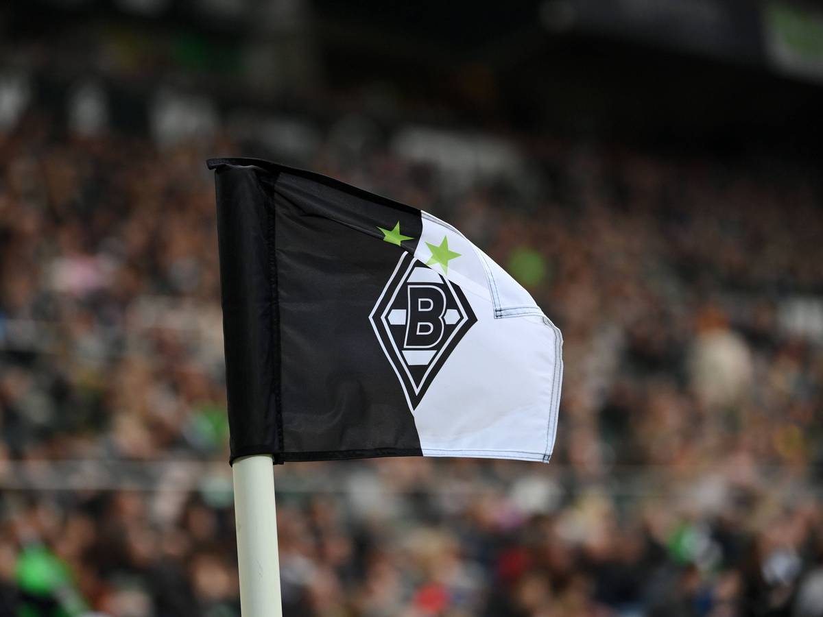 Eine Eckfahne von Borussia Mönchengladbach.