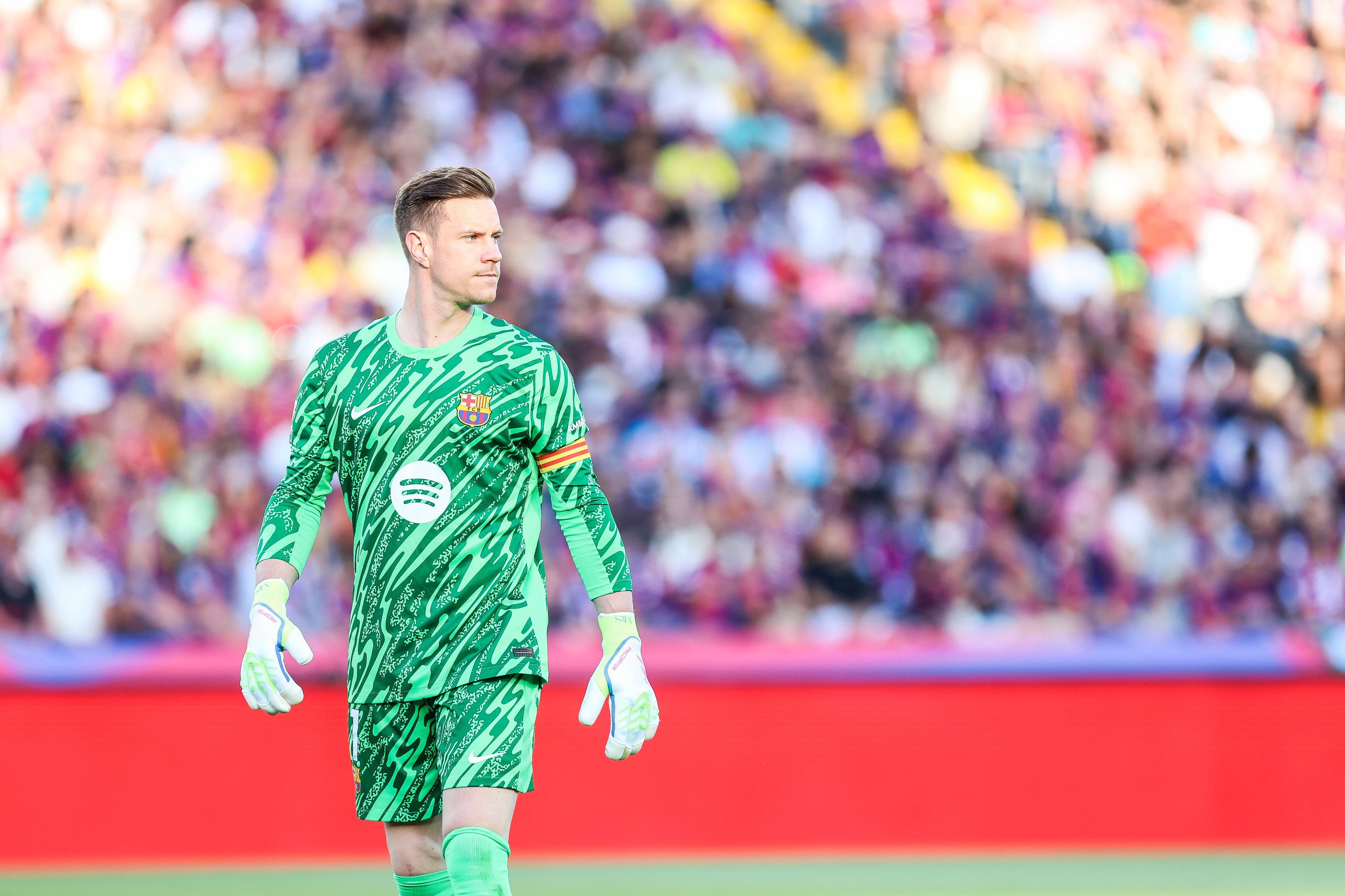 Marc-André ter Stegen im Tor bei einem Spiel des FC Barcelona.
