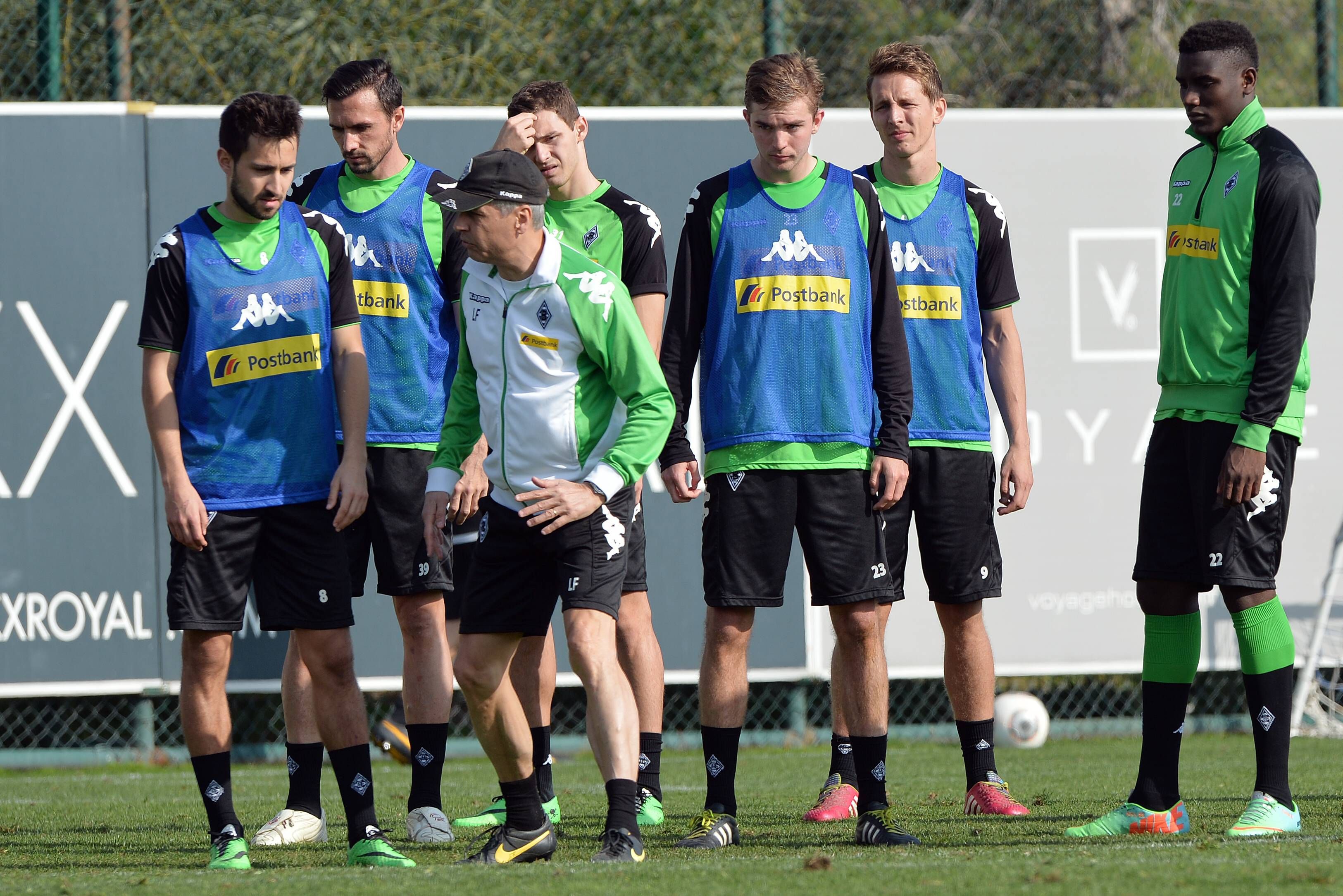 Spieler von Borussia Mönchengladbach beim Training.