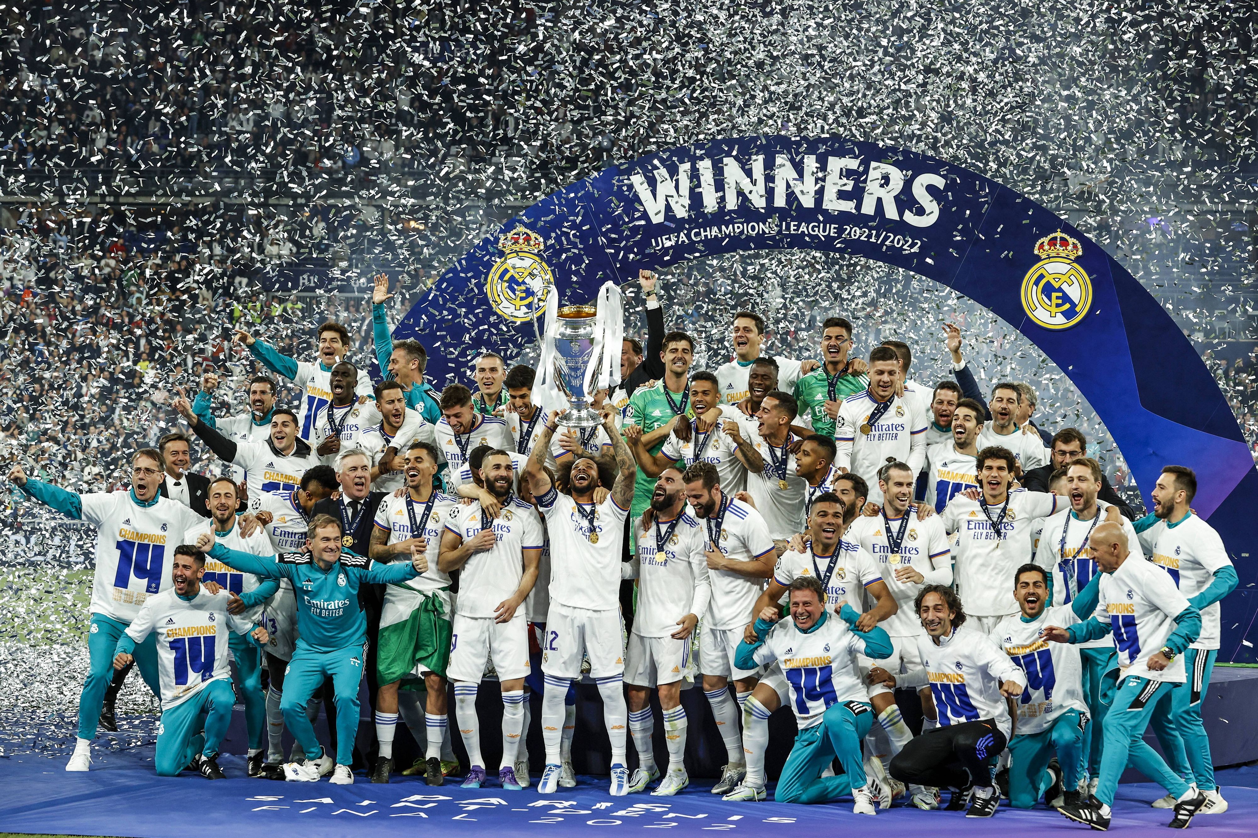 Real Madrid feiert den Sieg der Champions League.