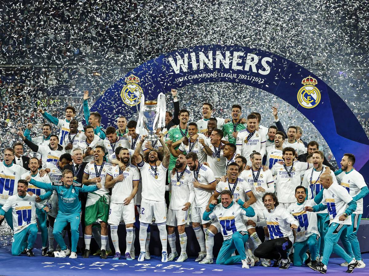 Real Madrid feiert den Sieg der Champions League.