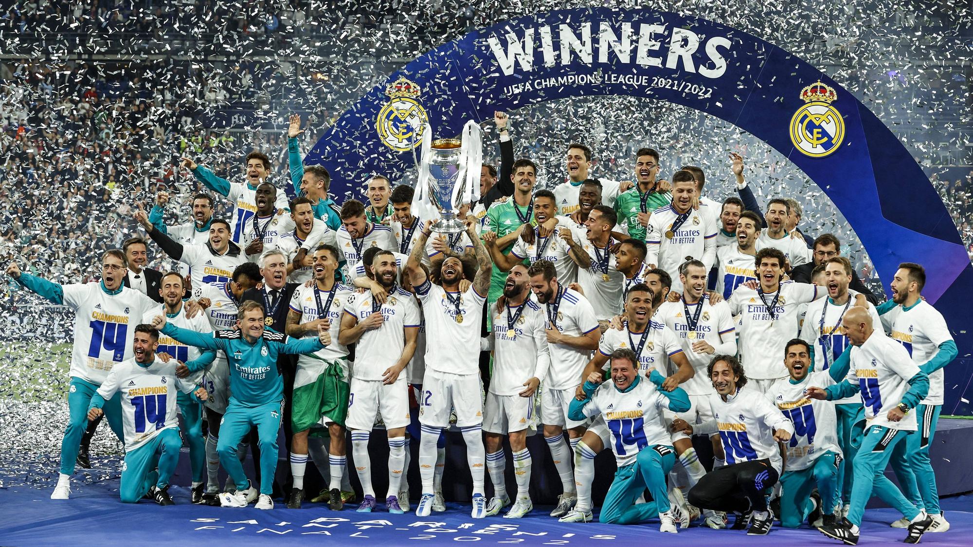 Real Madrid feiert den Sieg der Champions League.