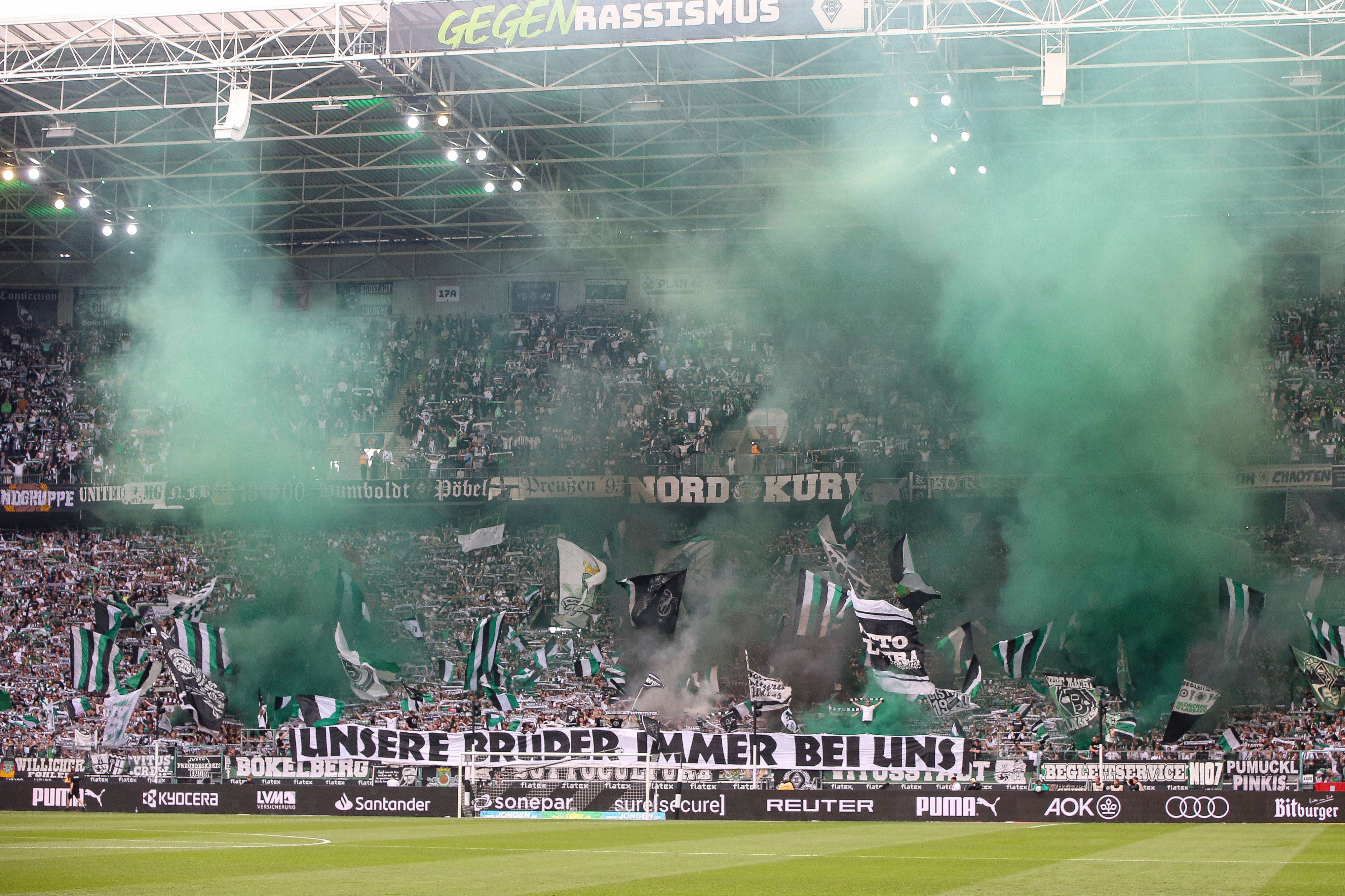 Nordkurve von Gladbach im Borussia-Park.