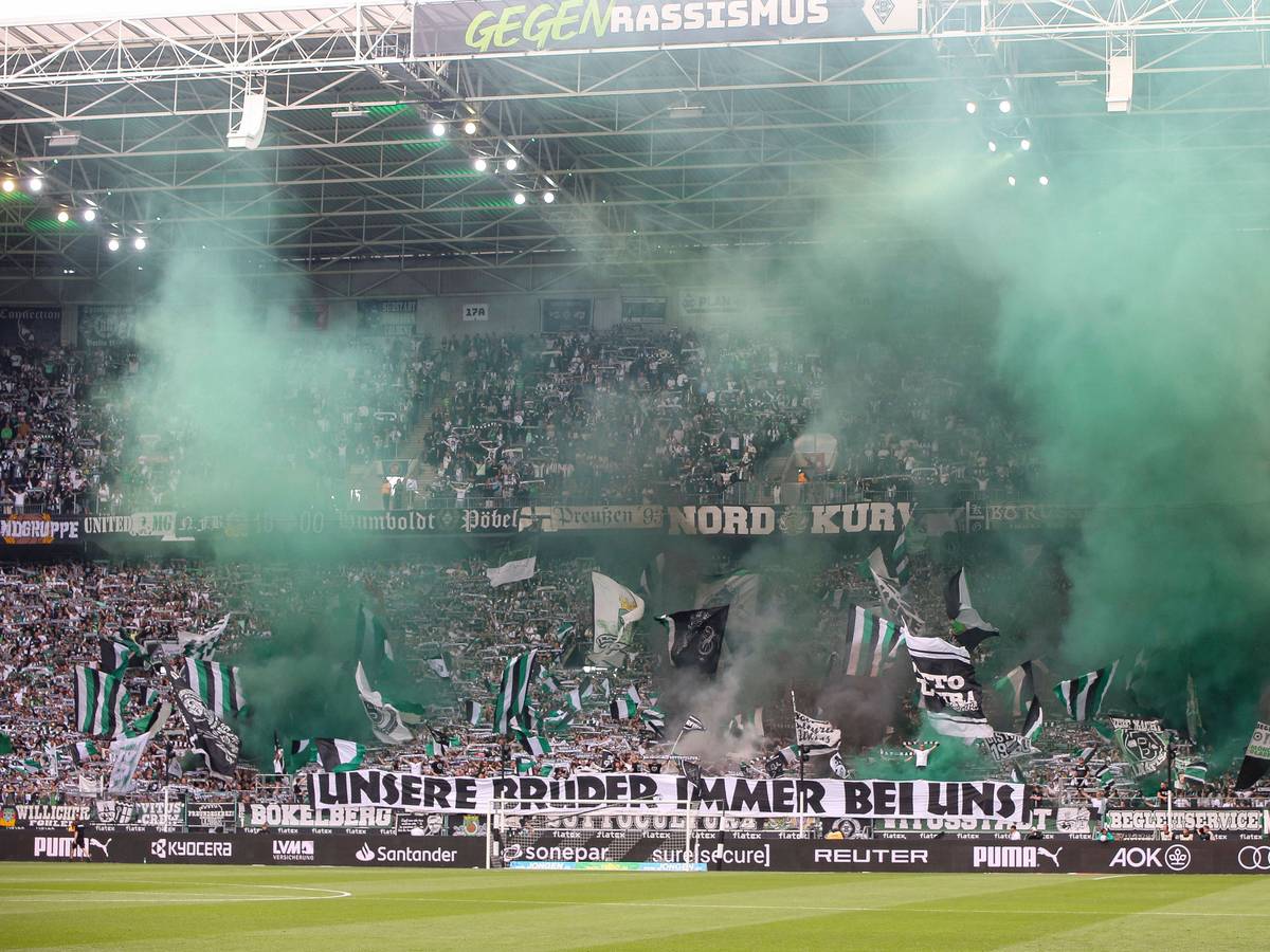 Nordkurve von Gladbach im Borussia-Park.