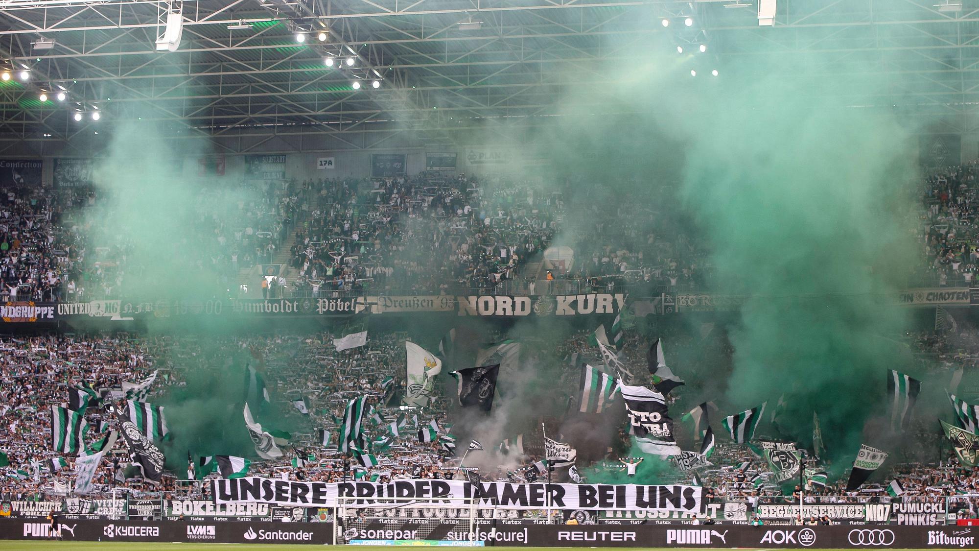 Nordkurve von Gladbach im Borussia-Park.